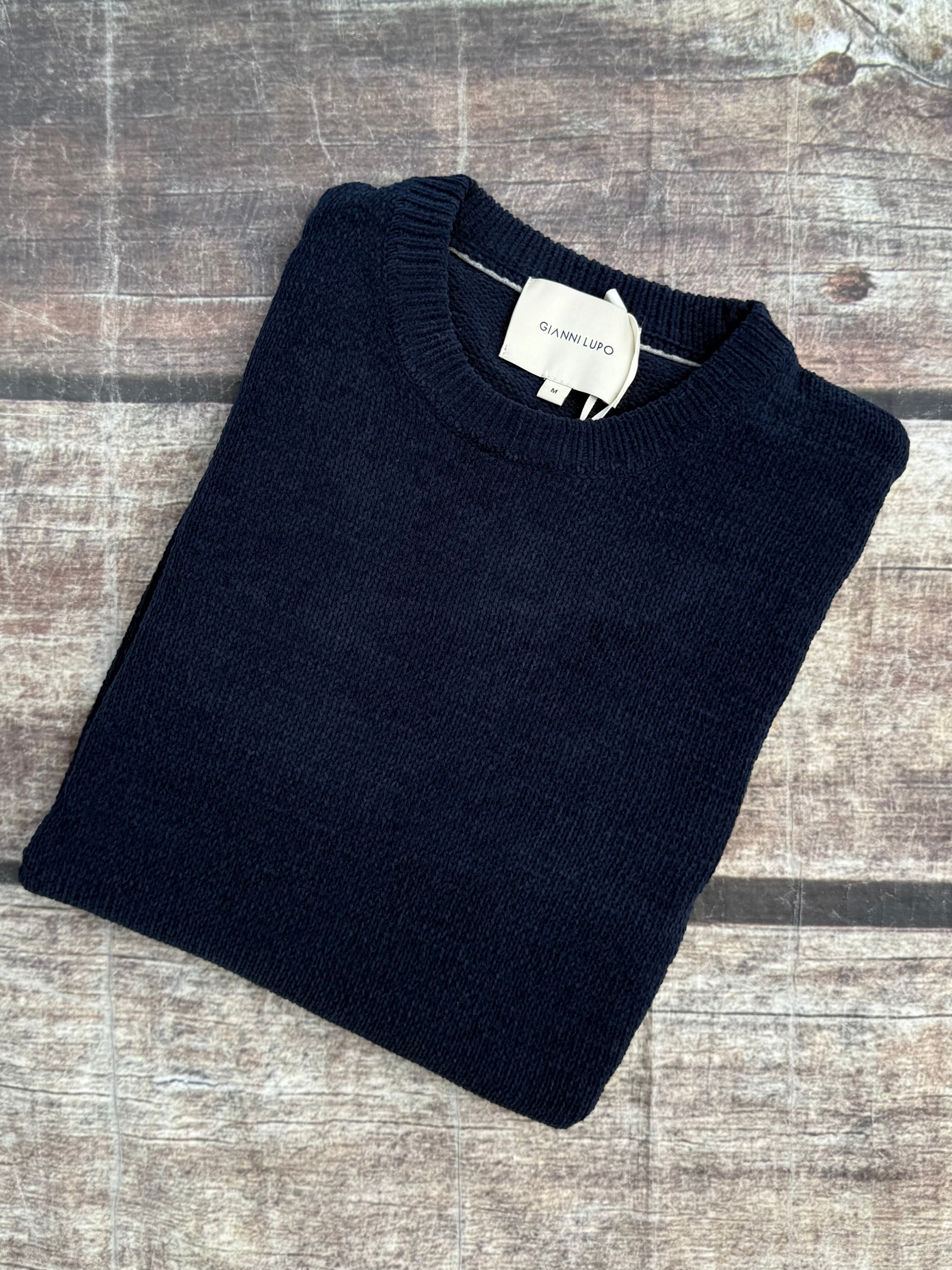 Maglione Gianni Lupo Ciniglia Navy 535 (12227808428372)