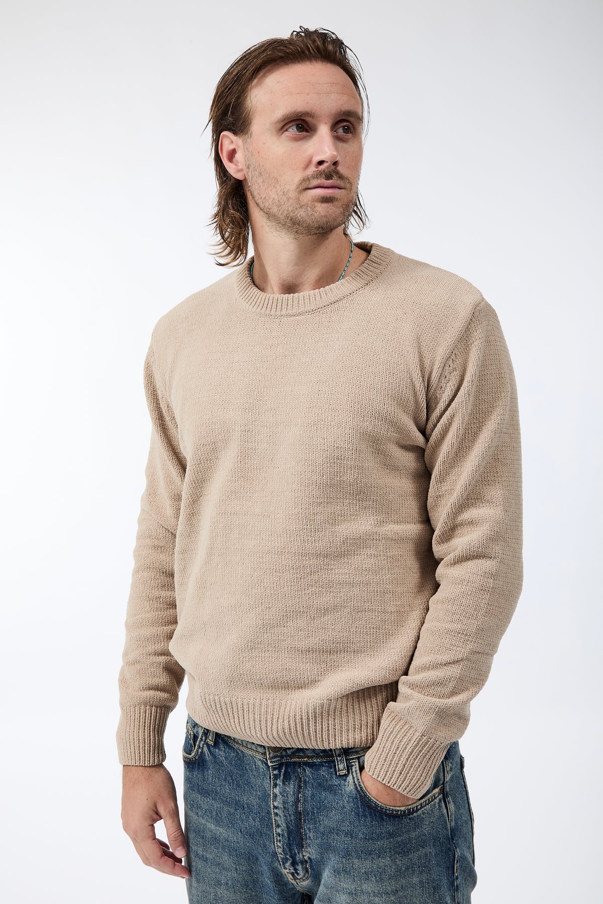 Maglione Gianni Lupo Ciniglia Beige 535