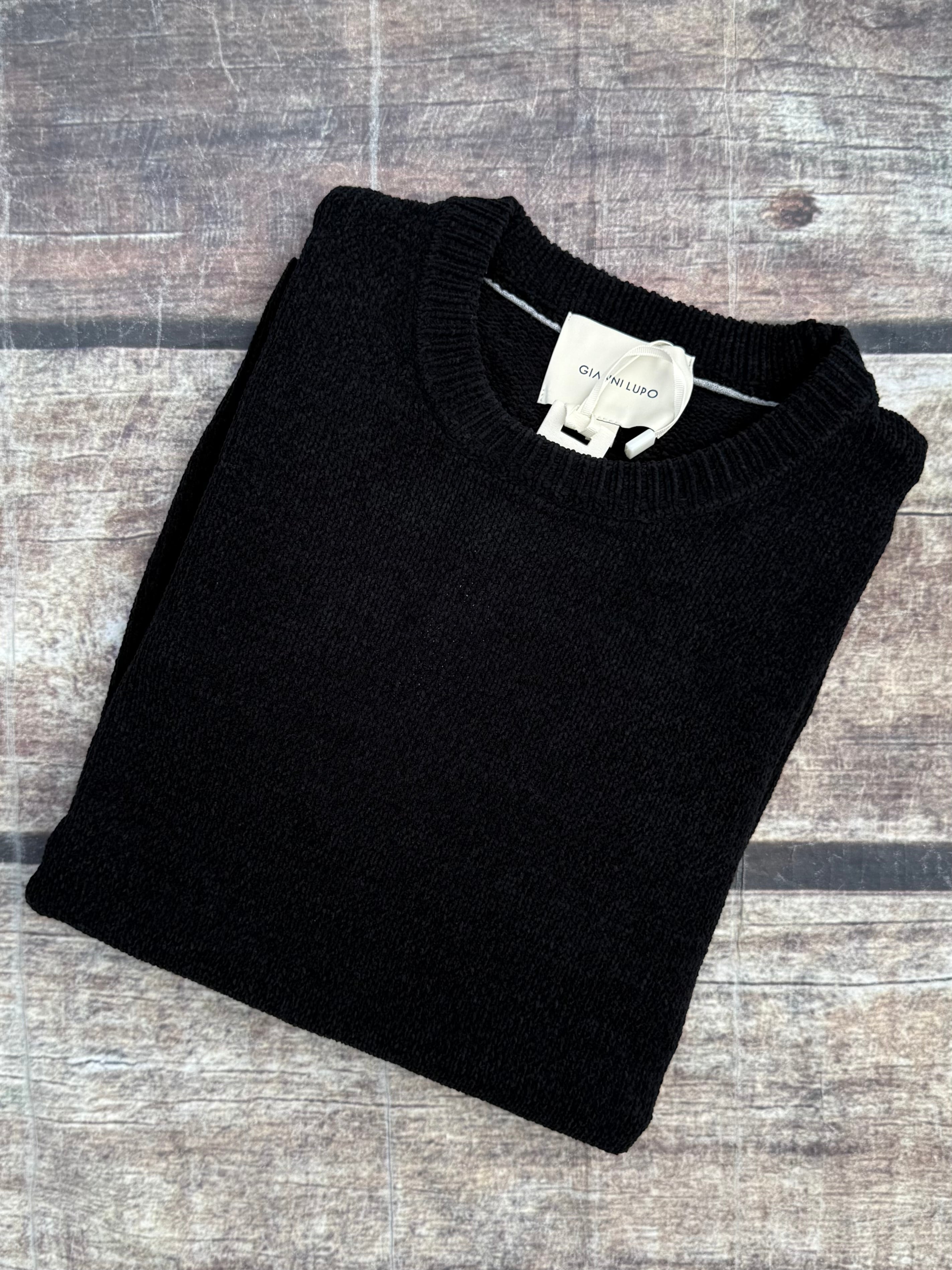 Maglione Gianni Lupo Ciniglia Nero 535 (12227809476948)