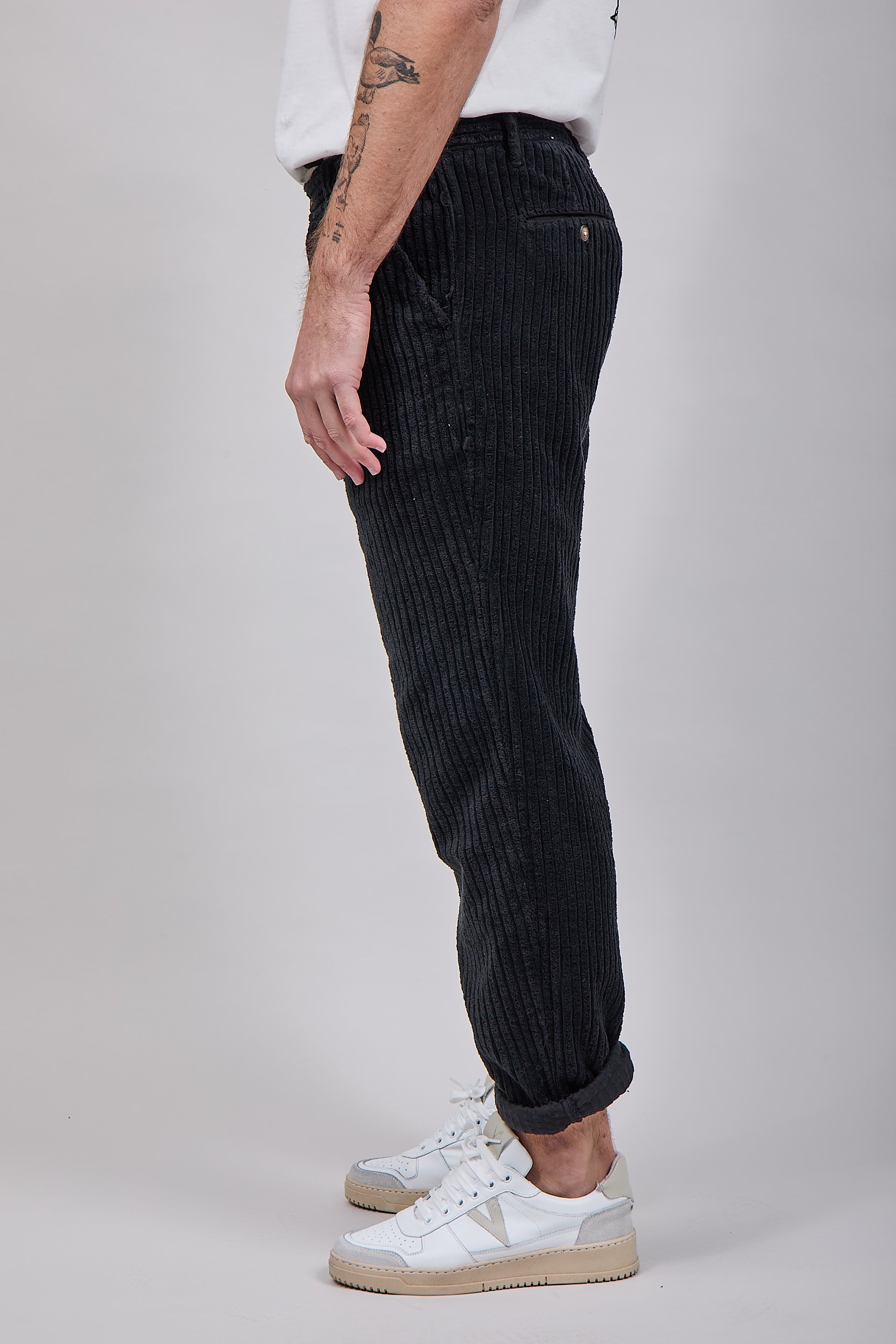 Pantalone Block Eleven Velluto Canvas Nero