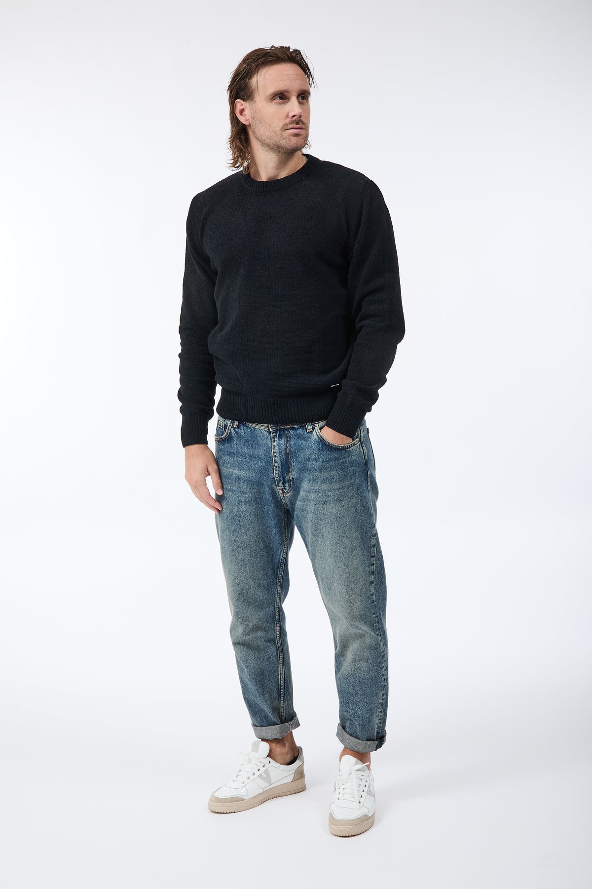 Maglione Gianni Lupo Ciniglia Nero 535