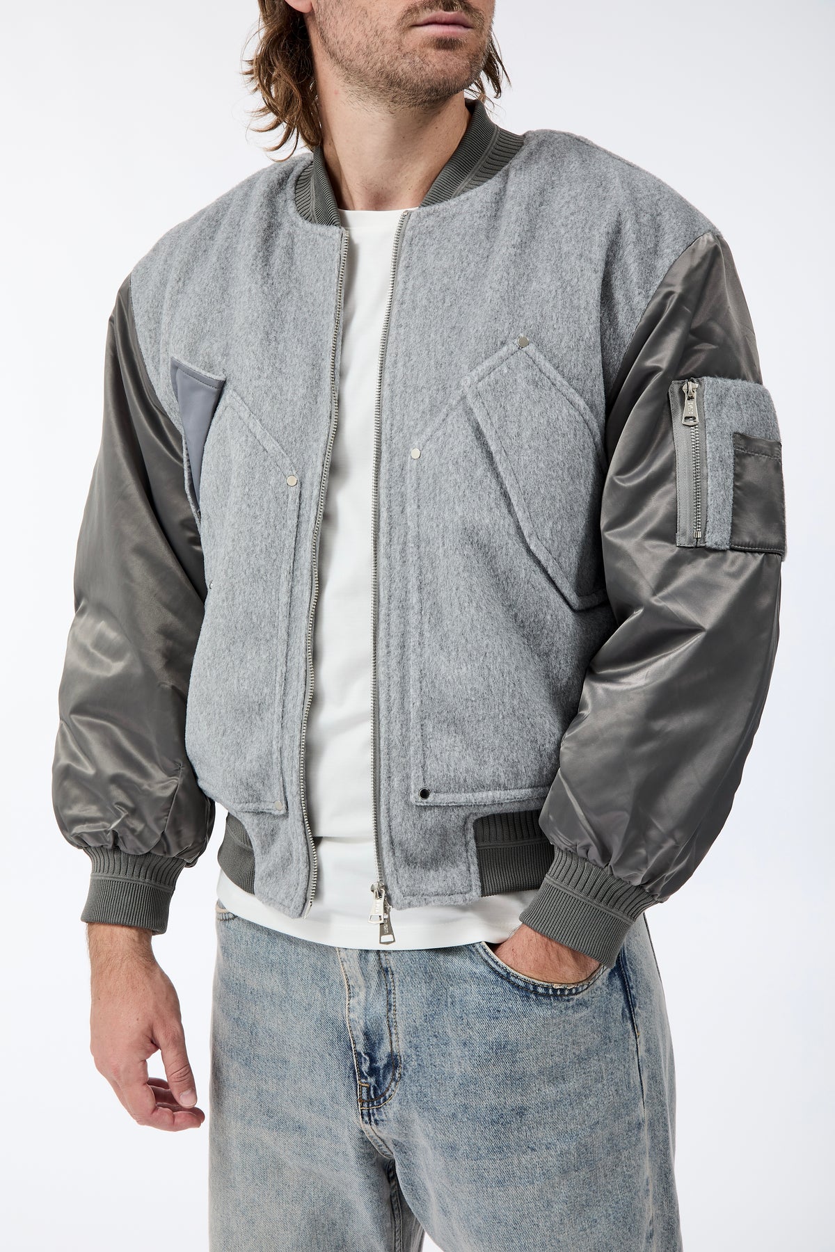 Bomber Berna Boxy Grigio