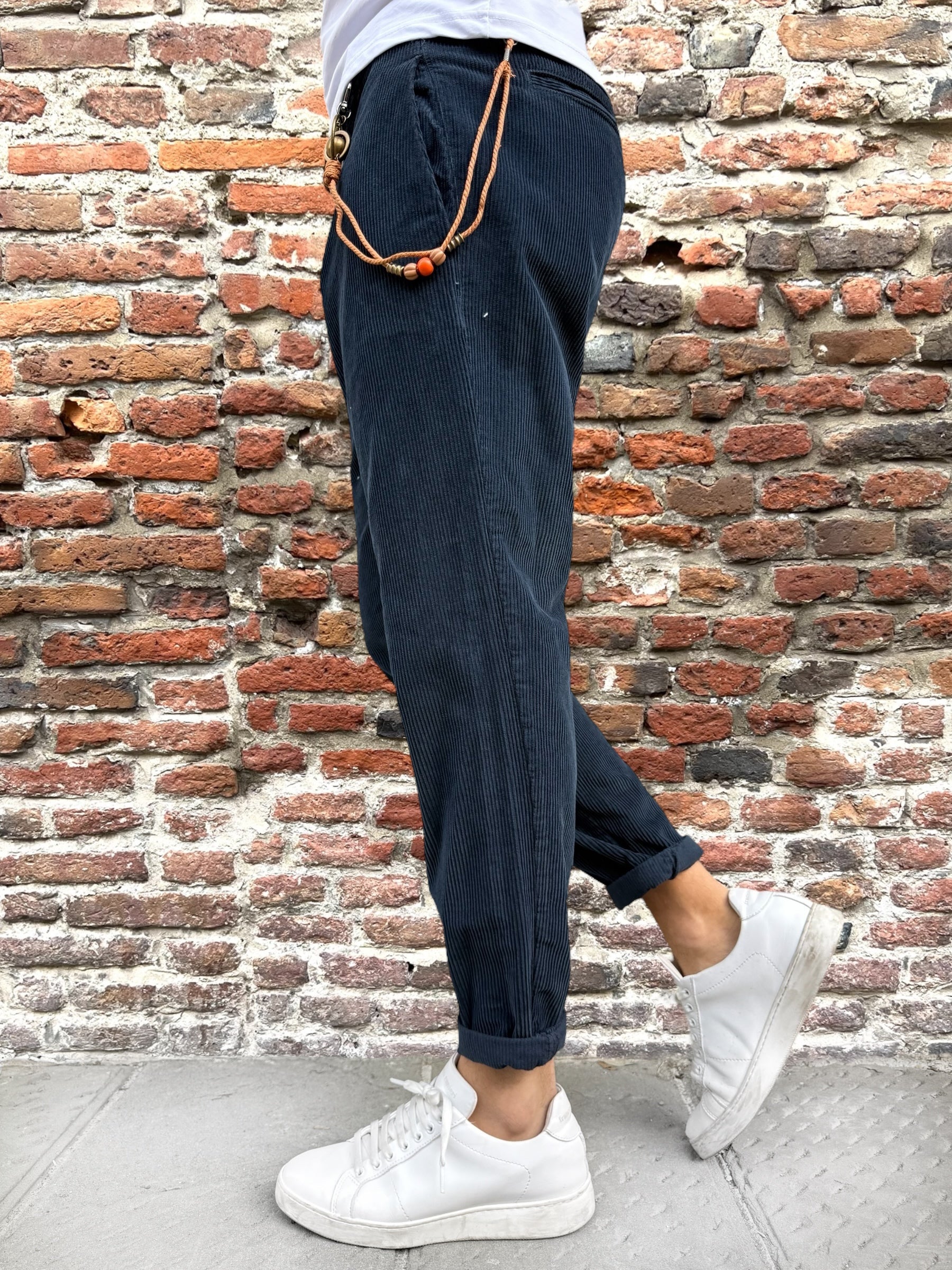 Pantalone Over-D Velluto Tapered Blu P57 (12267067375956)