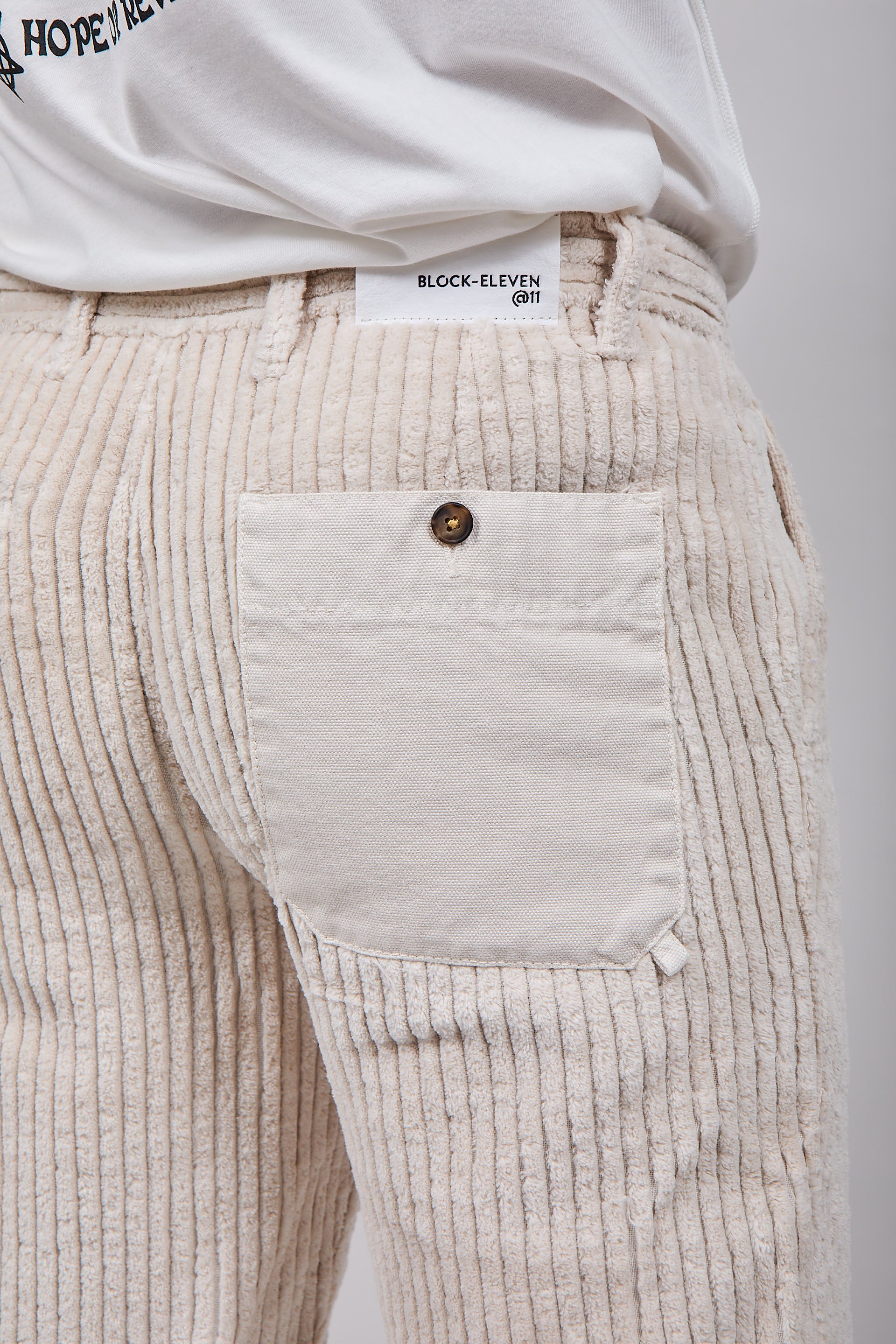 Pantalone Block Eleven Velluto Canvas Panna