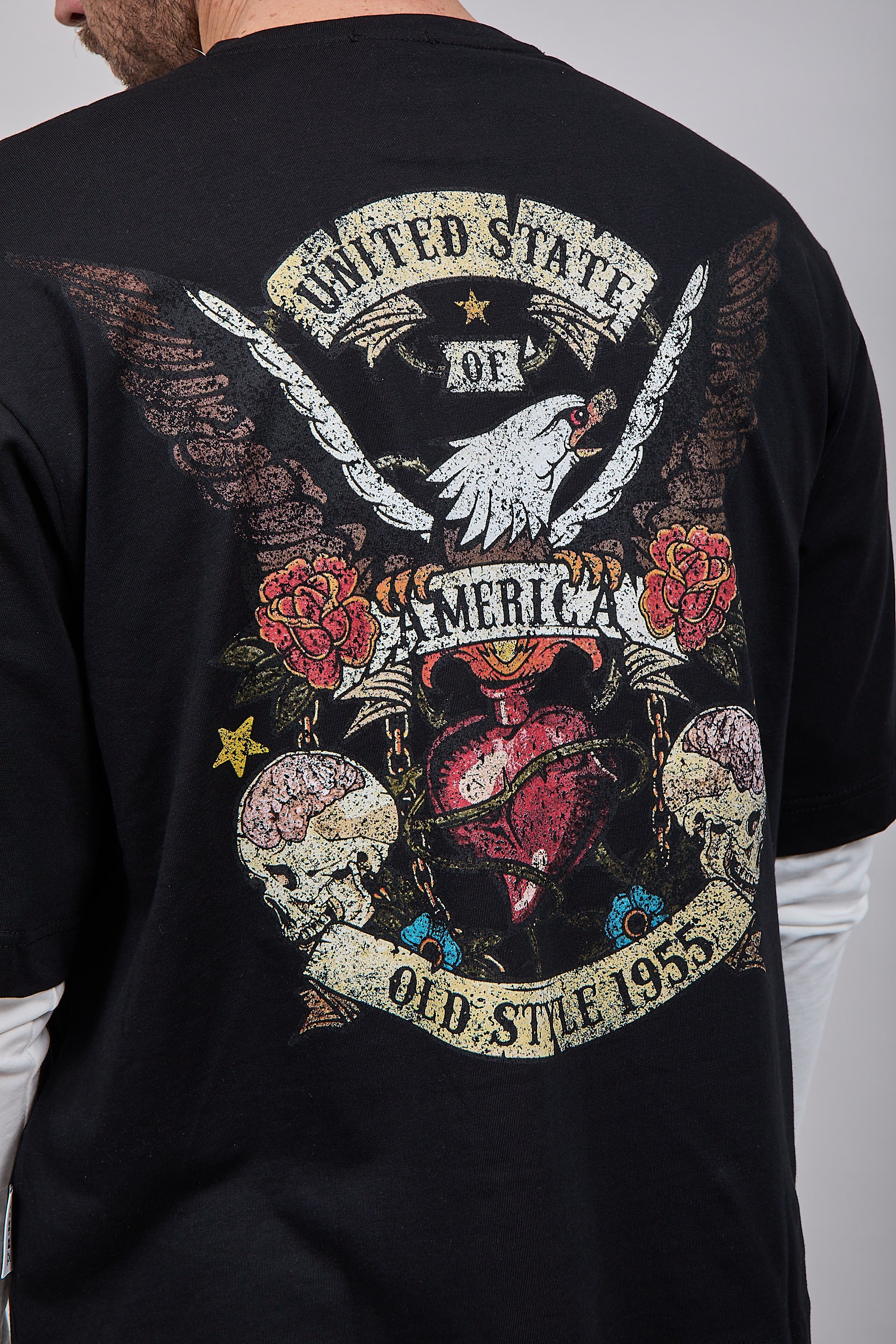 T-shirt Doppiamanica Berna Aquila Nera