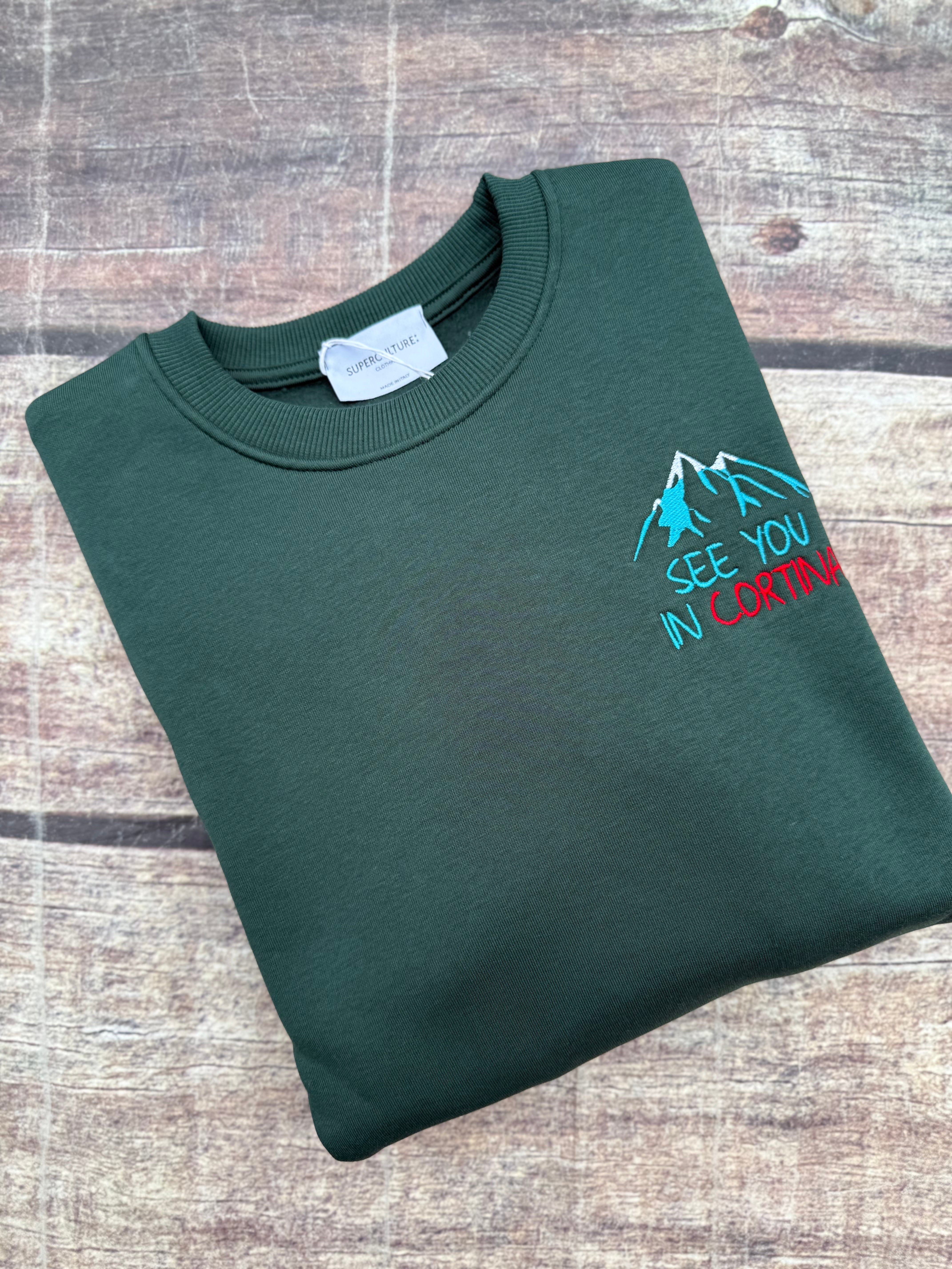 Felpa Superculture Girocollo Verde Bosco A1327 (12218718519636)