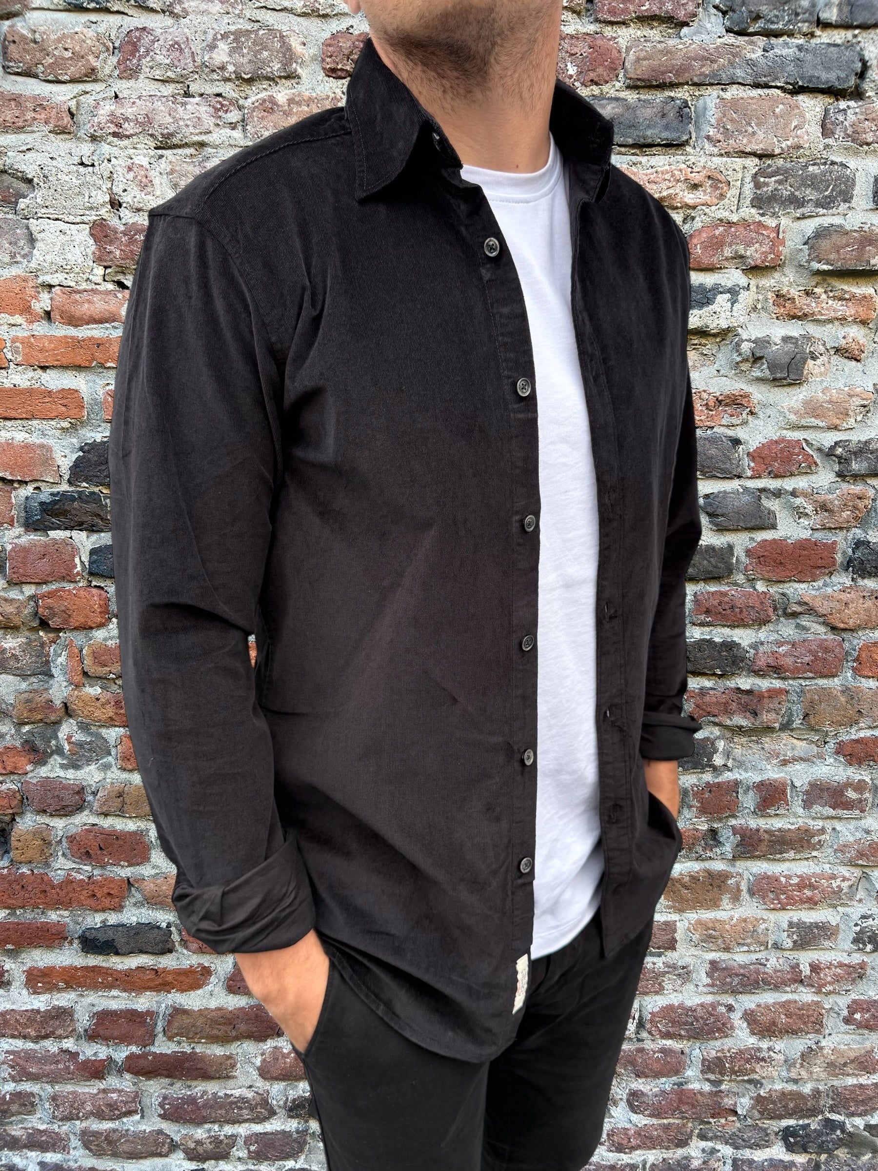 Camicia Gianni Lupo Velluto 8007 Nero (12242121490772)