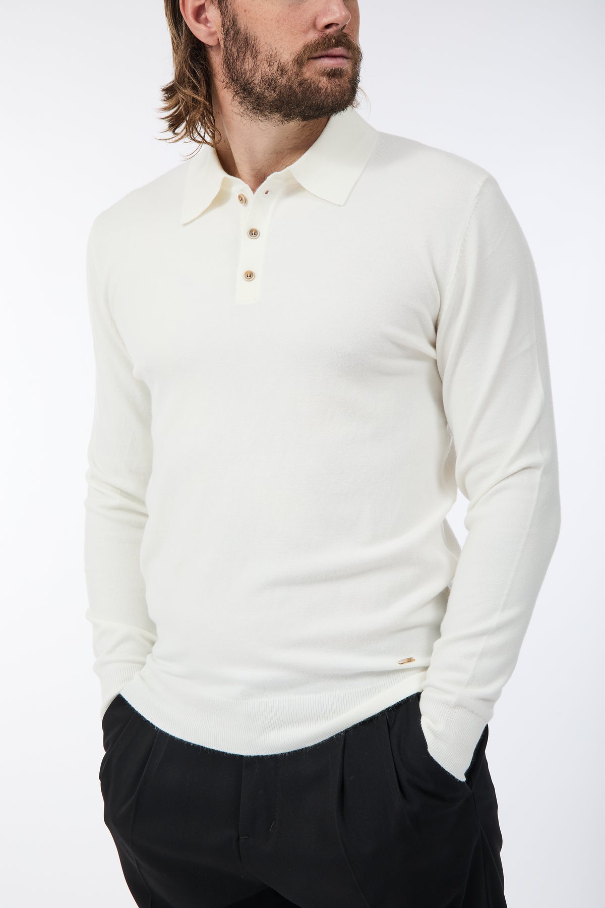 Maglioncino Polo Gianni Lupo 508 Panna