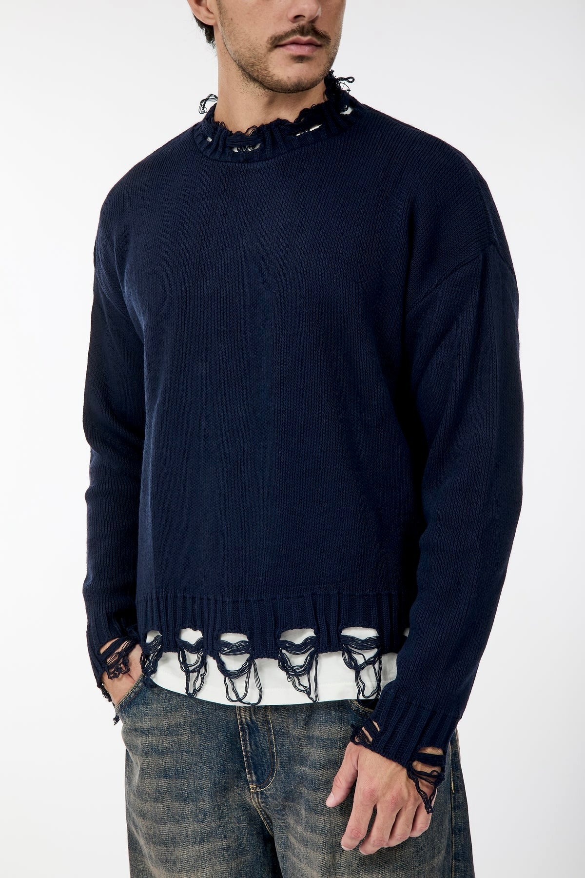 Maglione Imperial Strappi Blu