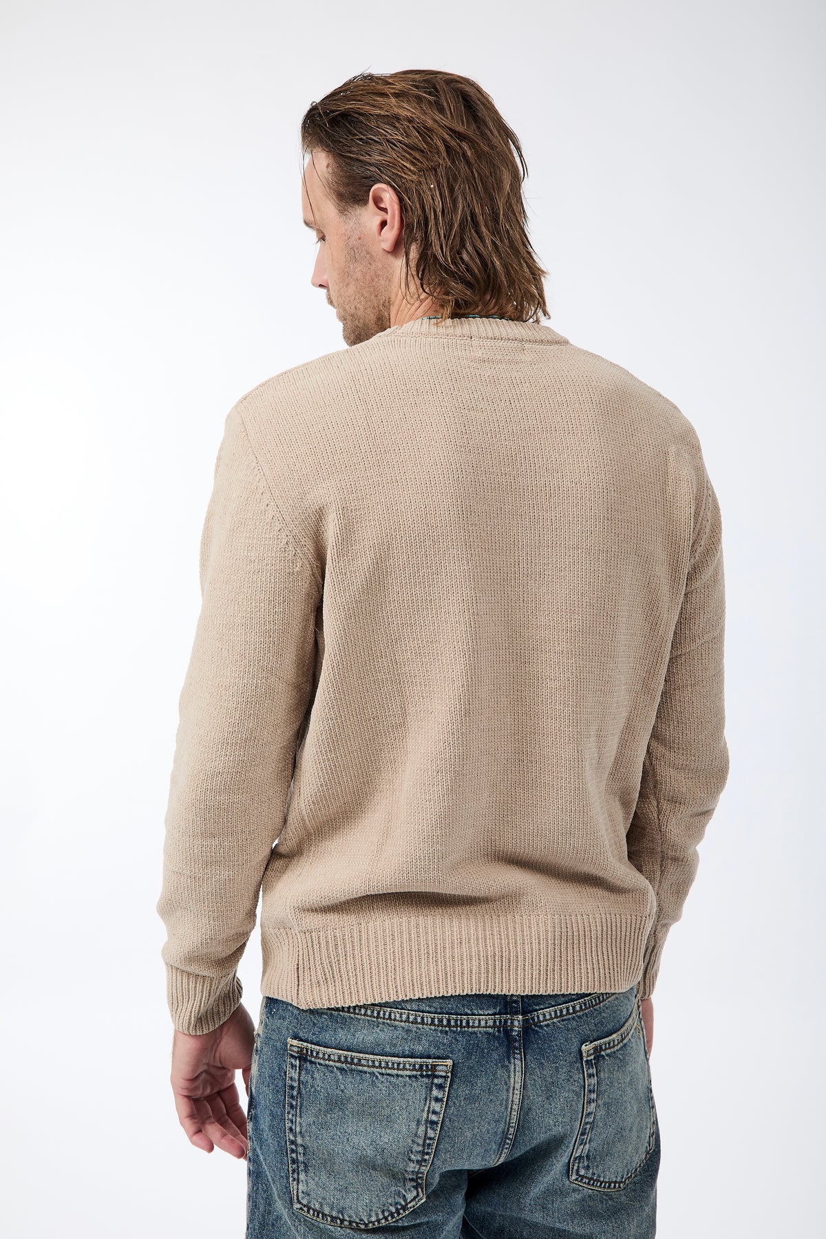 Maglione Gianni Lupo Ciniglia Beige 535