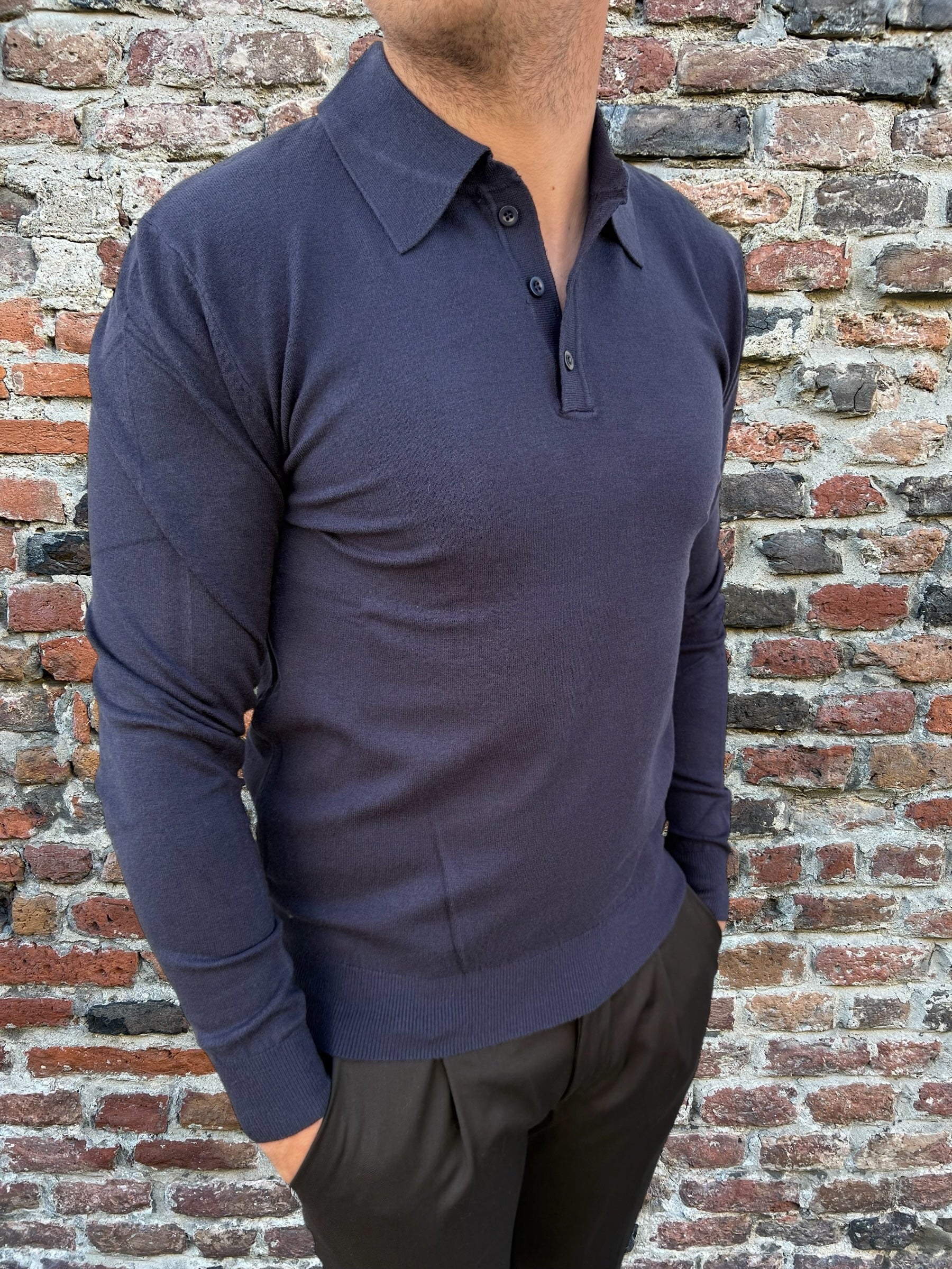 Maglioncino Polo Gianni Lupo Navy 508 (12238890402132)