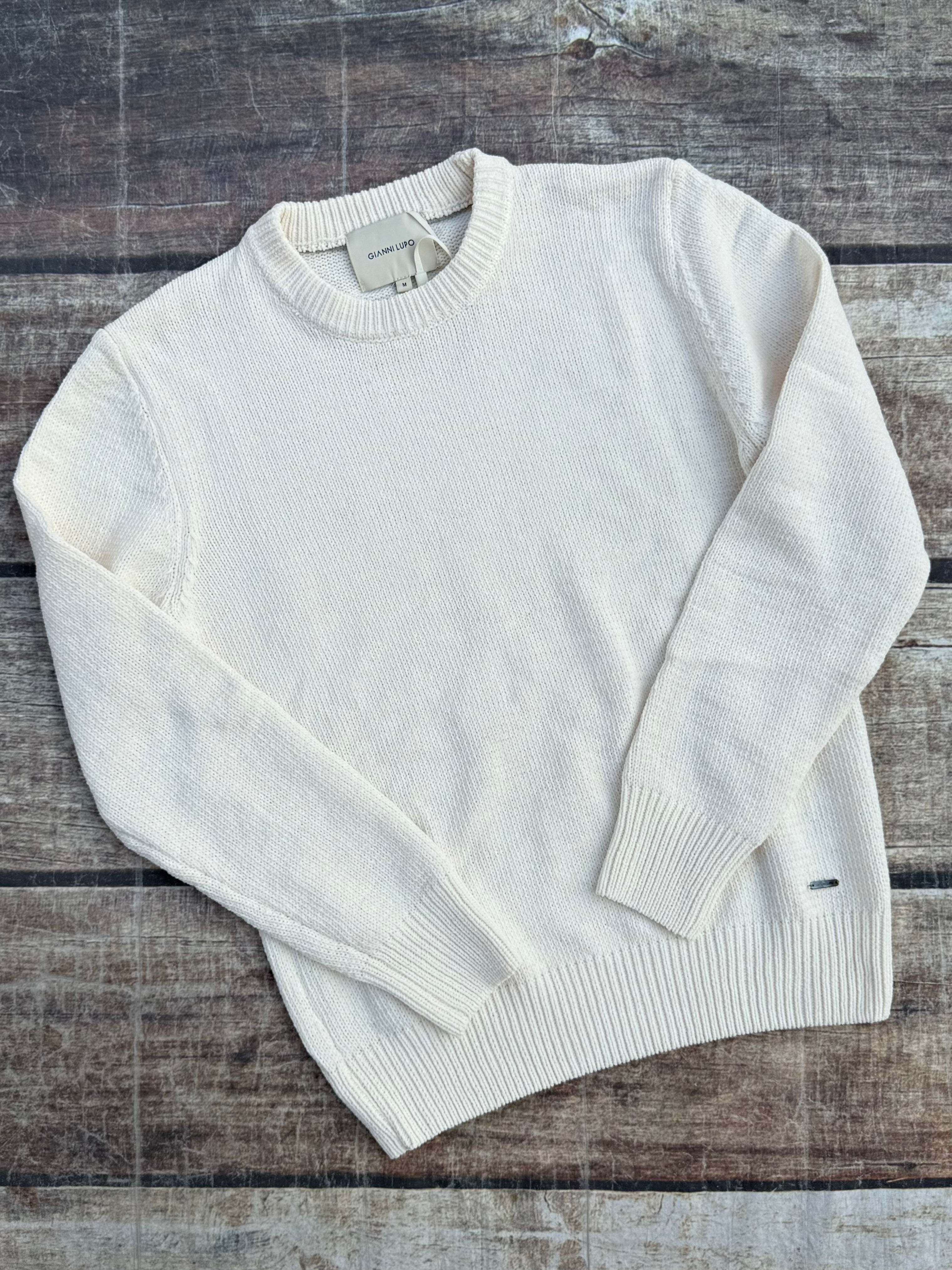 Maglione Gianni Lupo Ciniglia Bianco 535 (12227810984276)