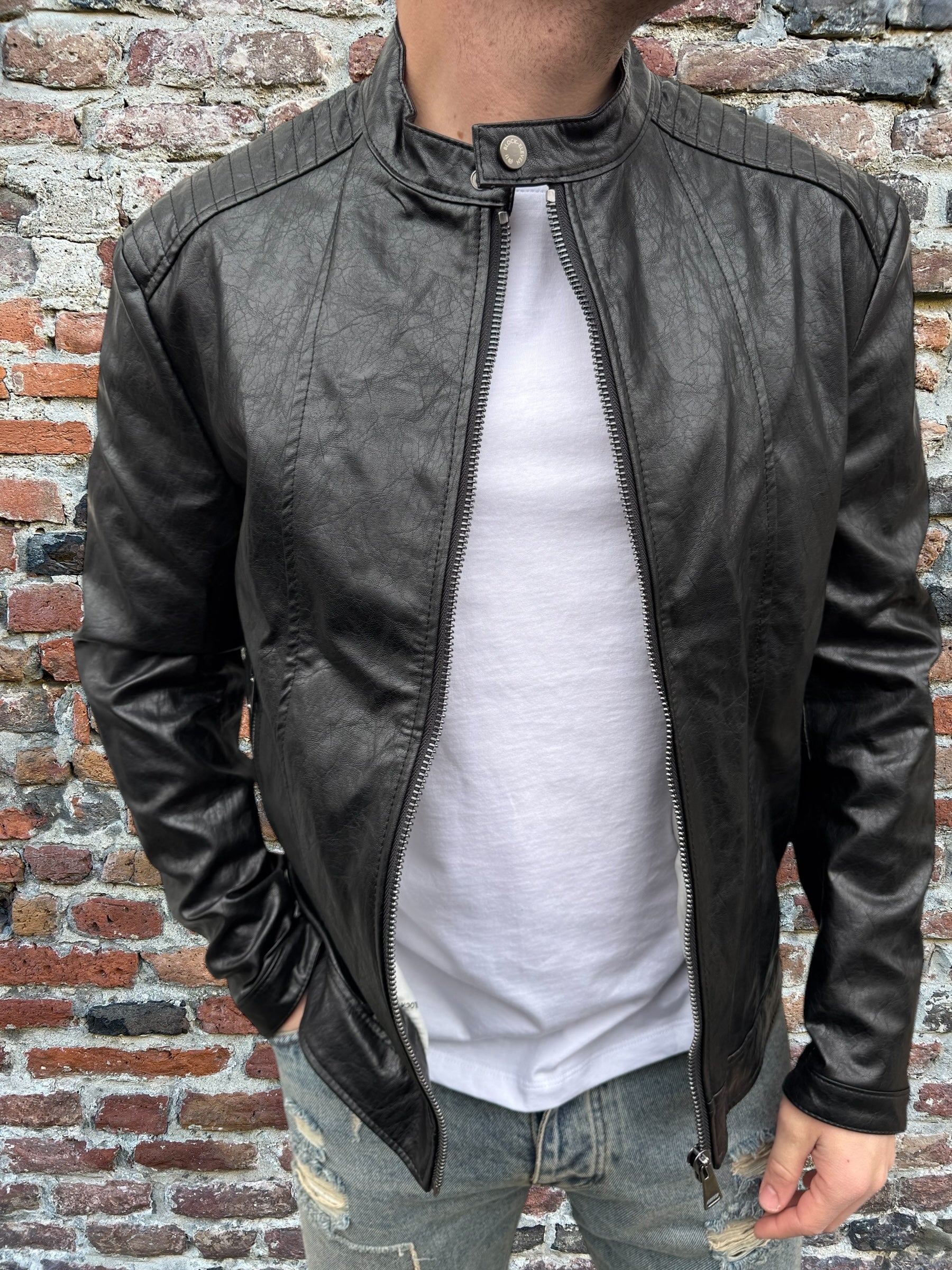 Biker Block Eleven Ecopelle Nero (11827285950804)