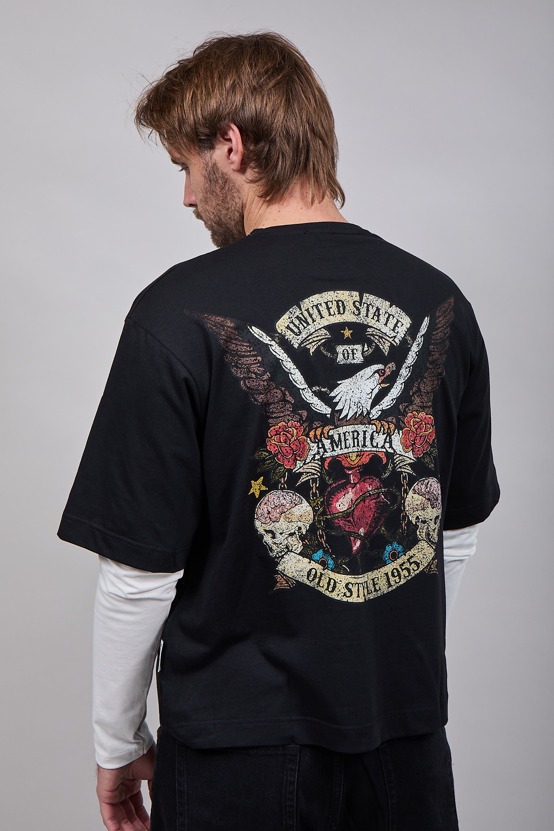 T-shirt Doppiamanica Berna Aquila Nera