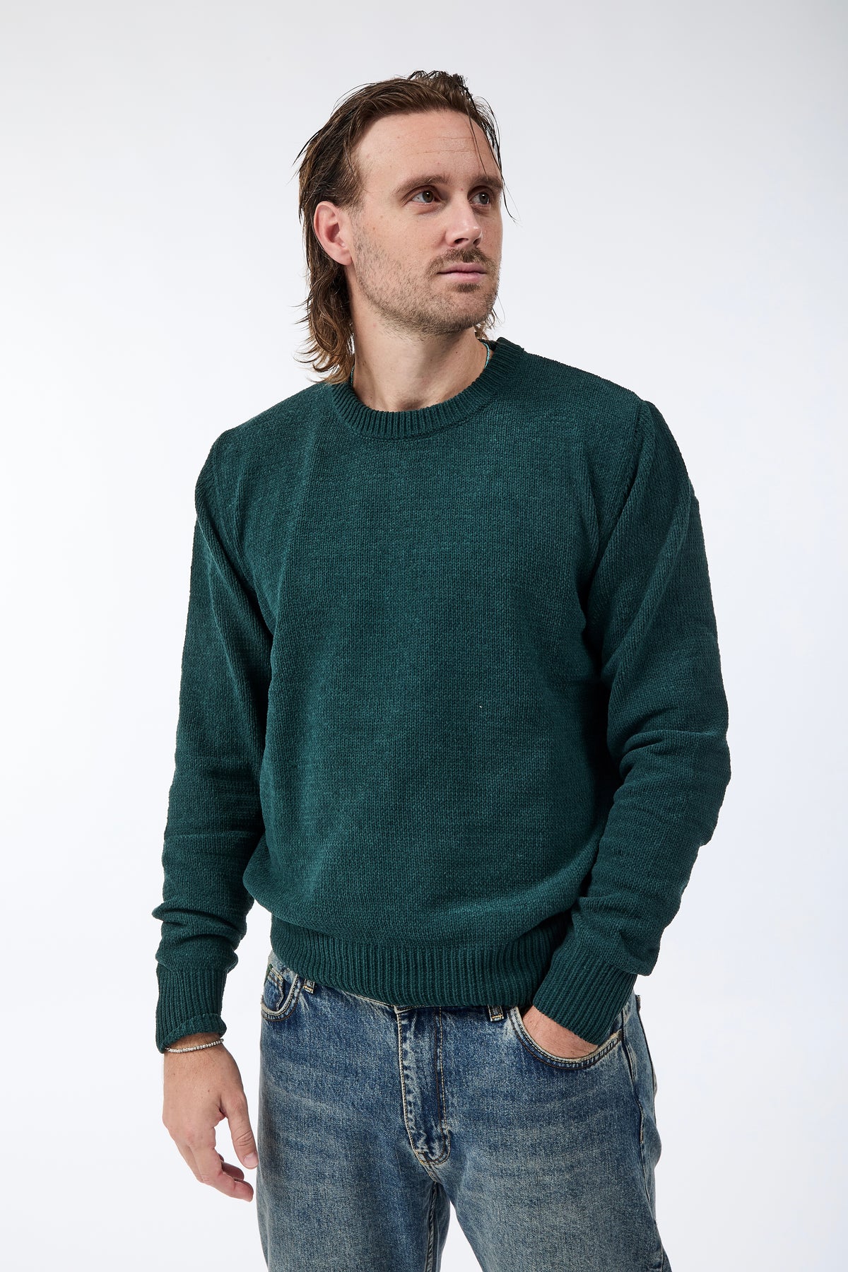 Maglione Gianni Lupo Ciniglia Dark Green 535