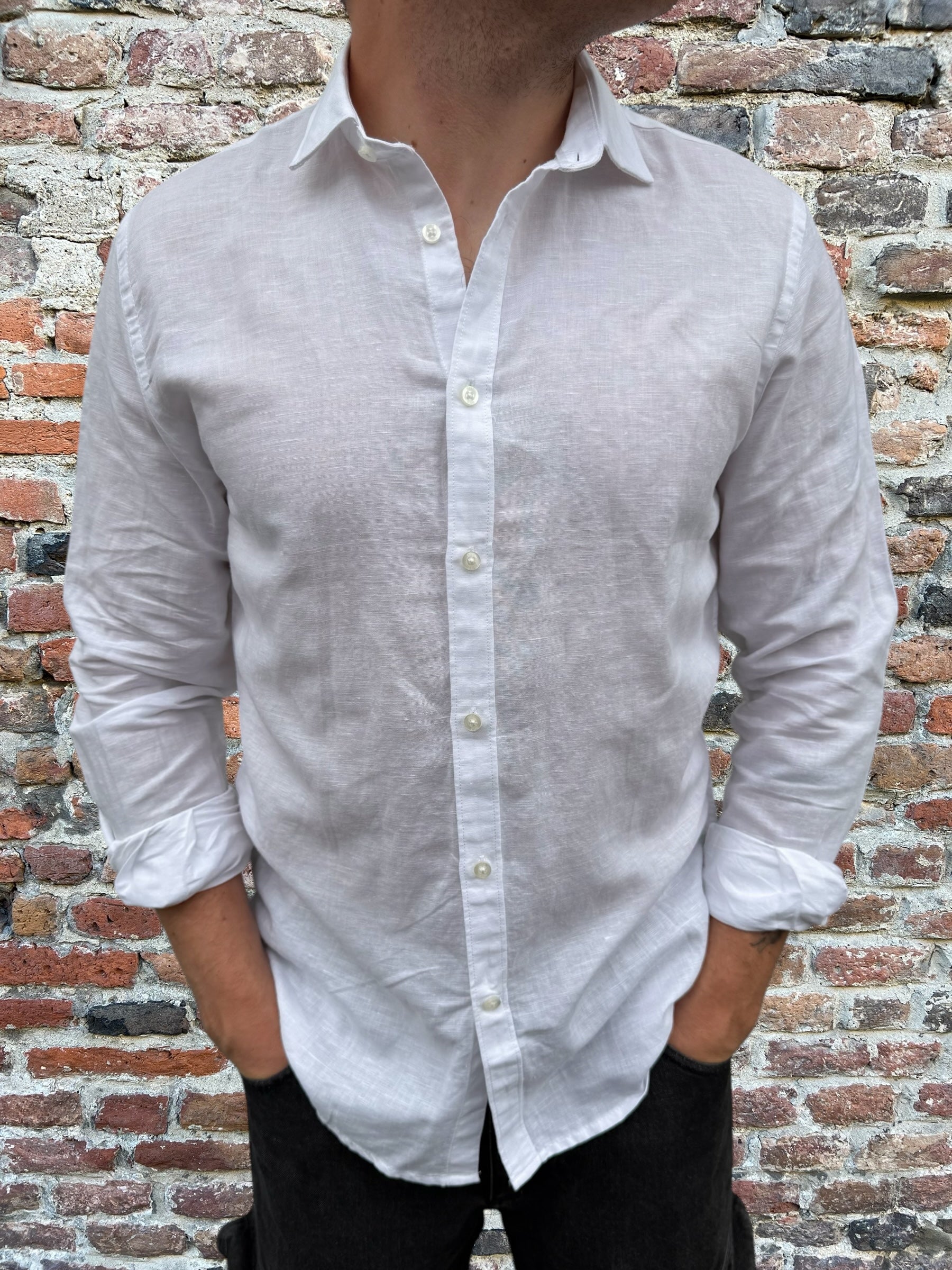 Camicia Over-d Lino Bianca C27 (12064304300372)