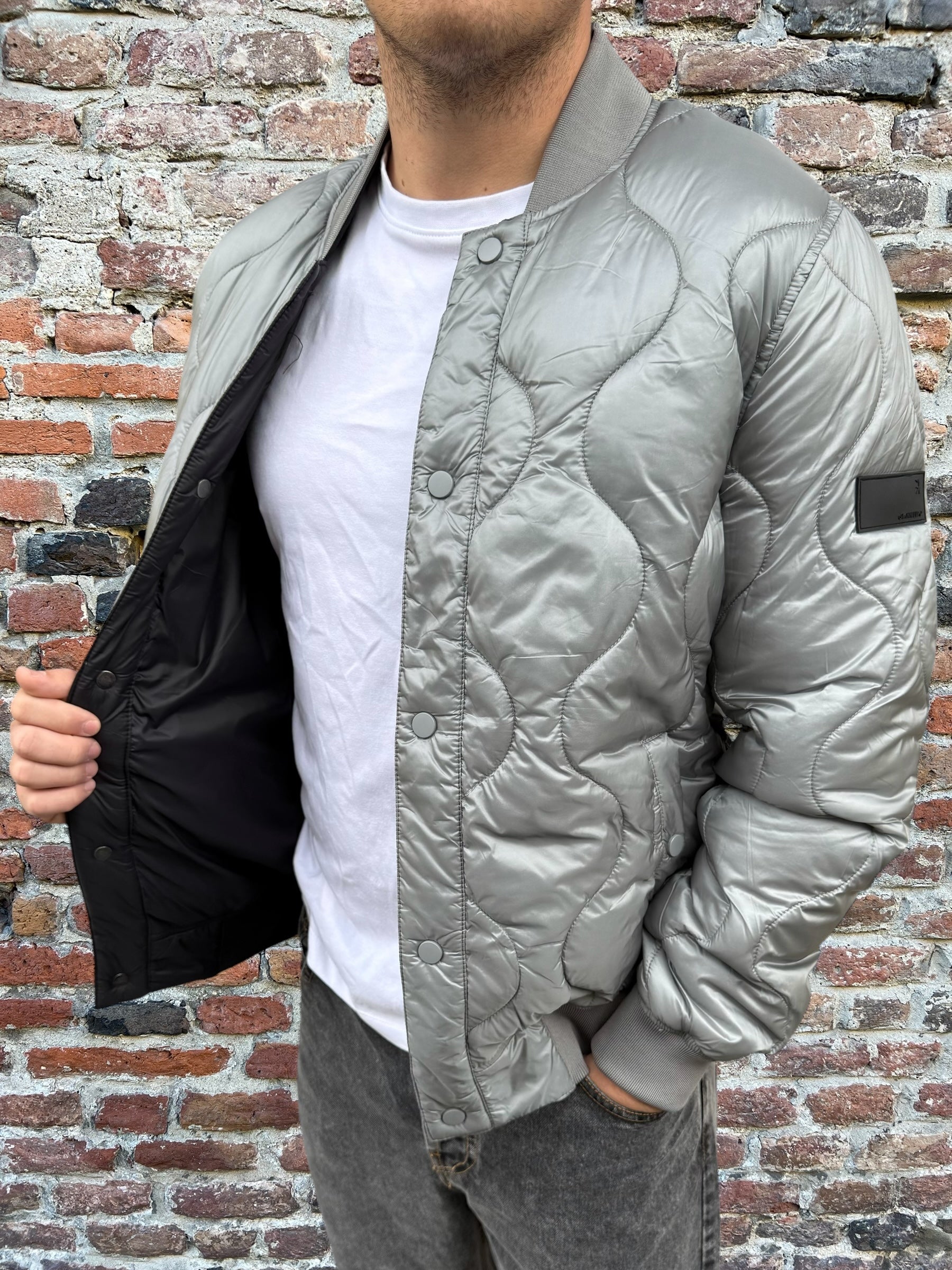 Piumino Gianni Lupo Trapuntato Grigio 319R (9801306177876)