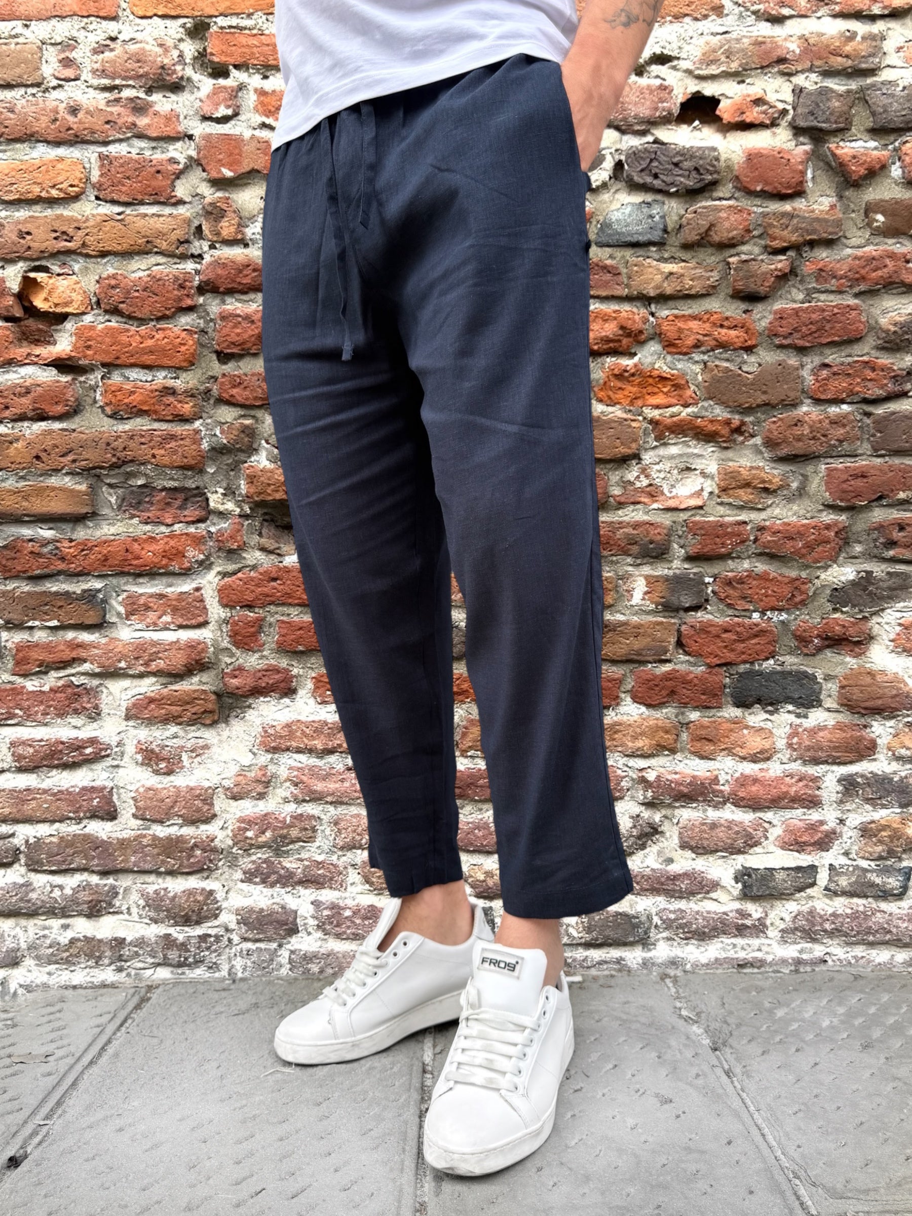Pantalaccio Why Not Brand Shibuya Lino Blu PL62 (12147531743572)