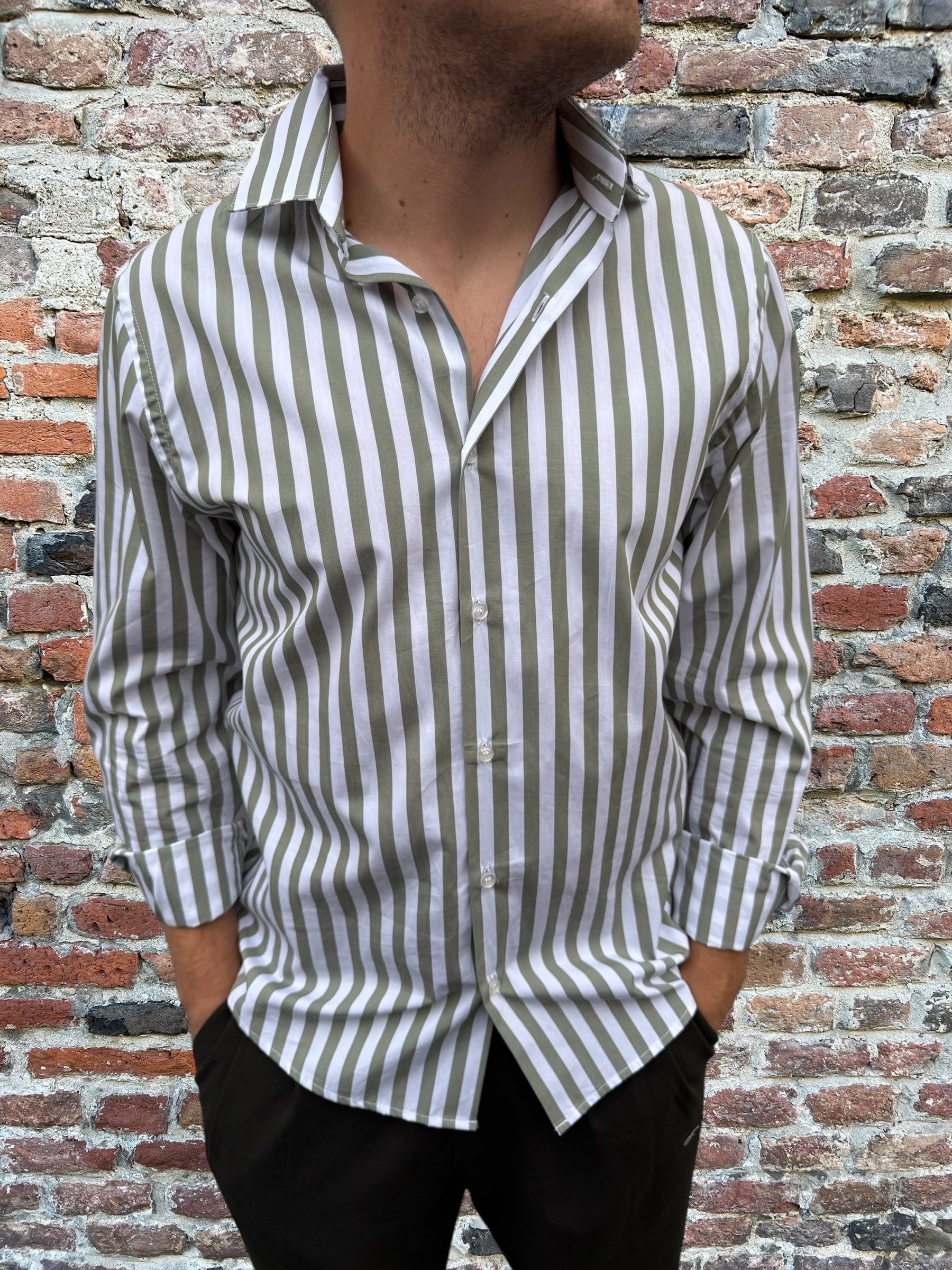 Camicia Why Not Brand Rigata Verde Cr7 (11841889304916)