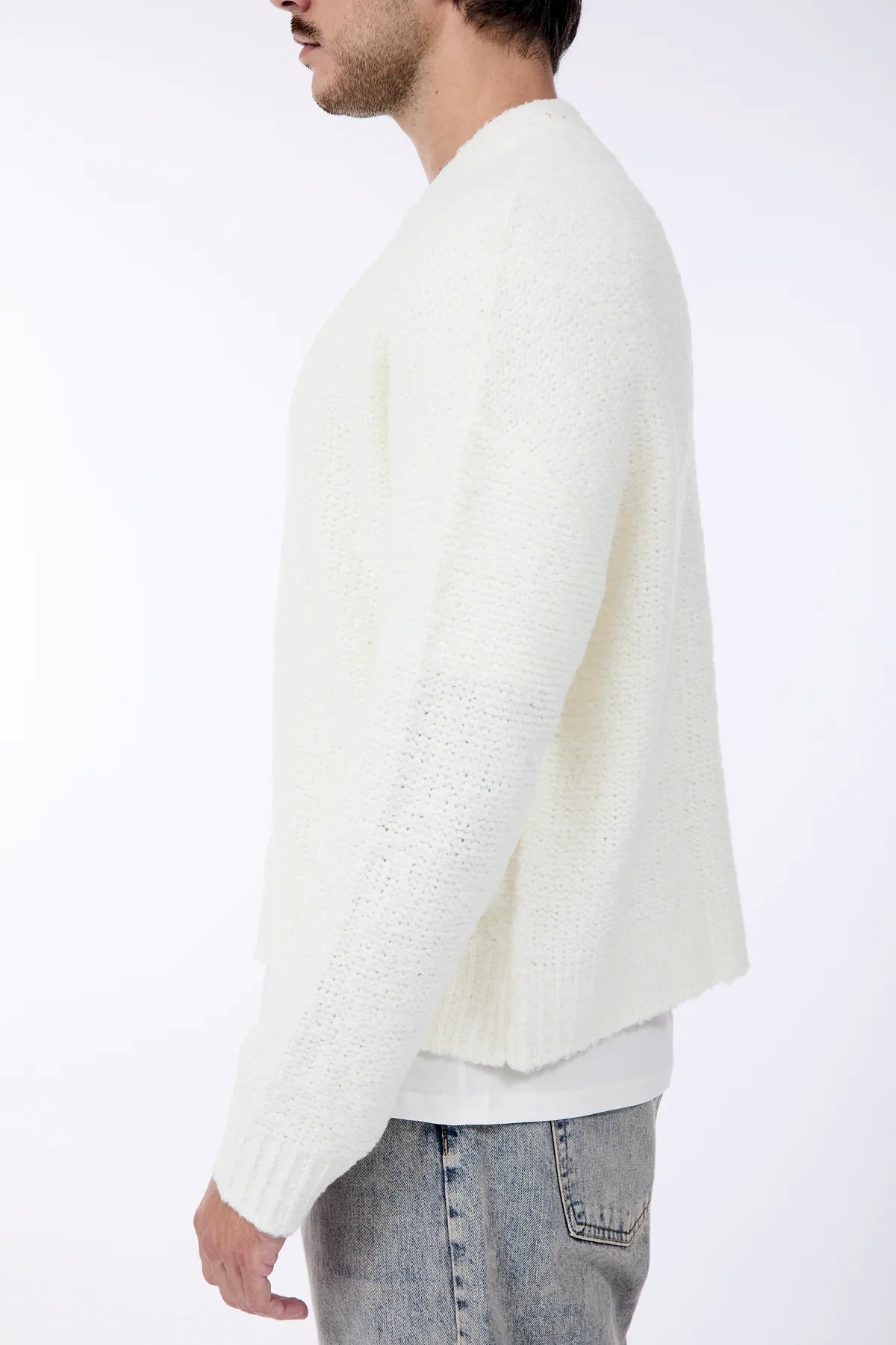Maglione Over-d Bouclé Cropped Panna M65