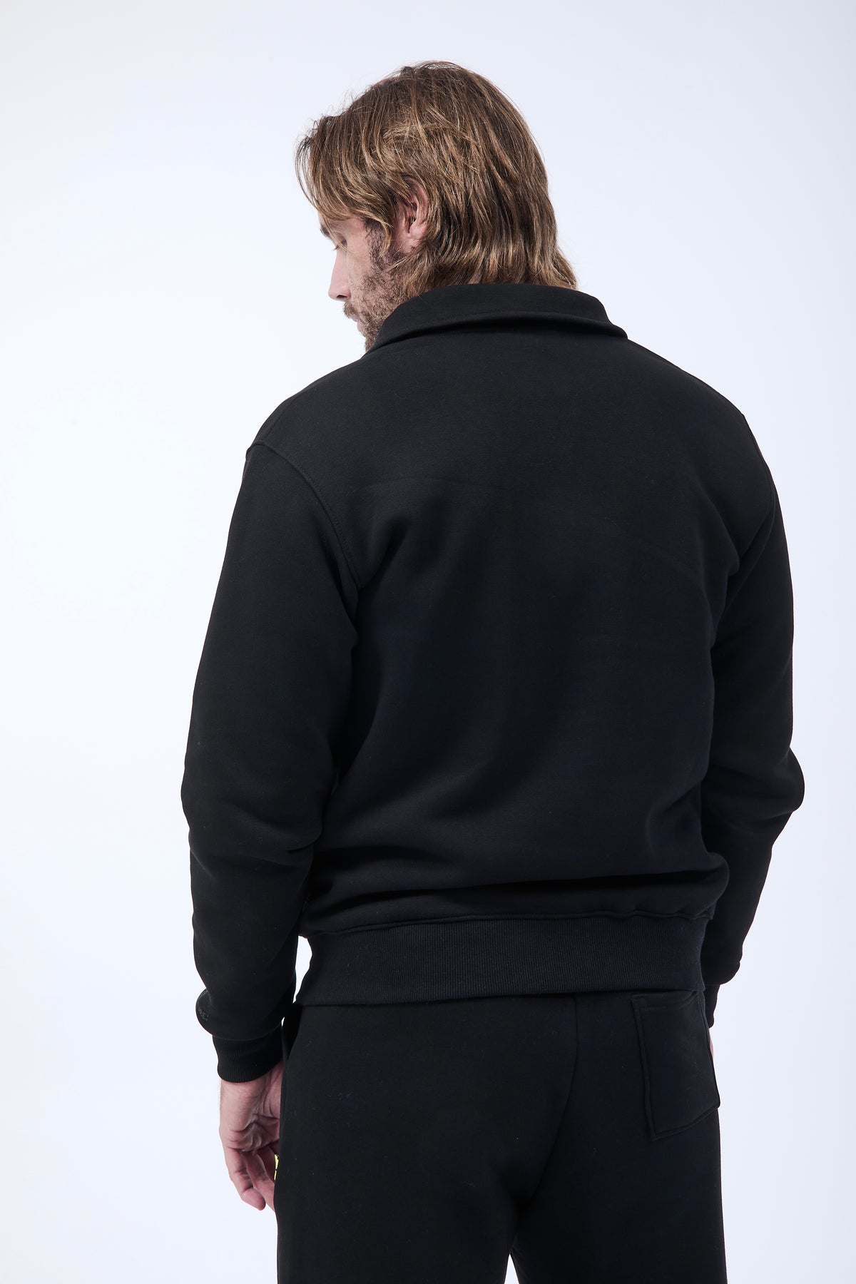 Felpa Superculture Mezza Zip Folk Nera