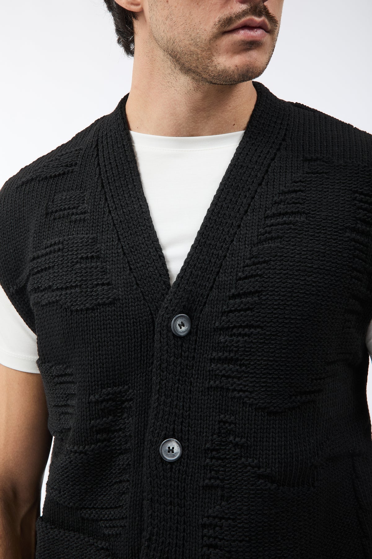 Cardigan Berna Smanicato Nero 016