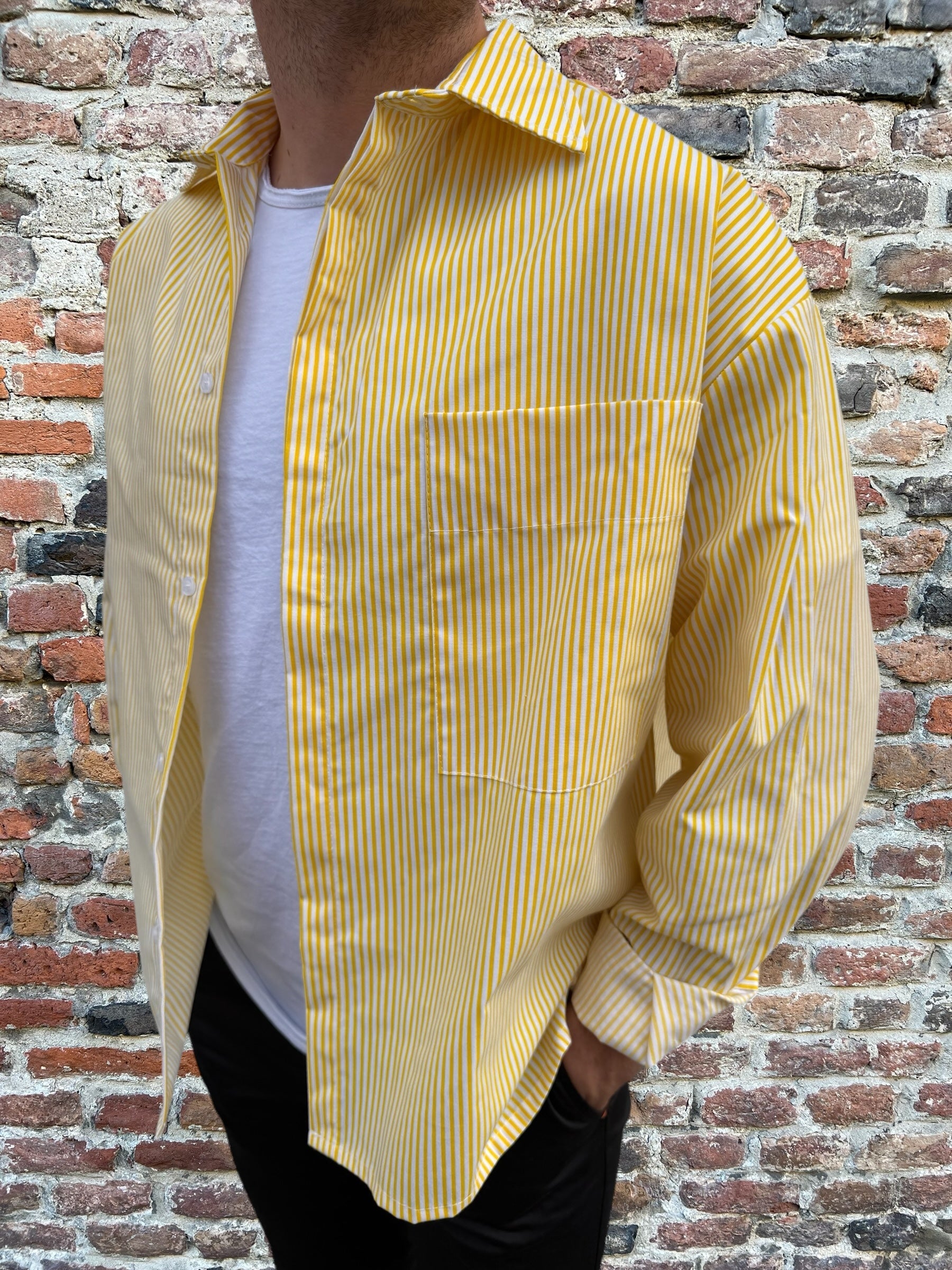 Camicia Njb Cropped Rigata Gialla (11986312560980)