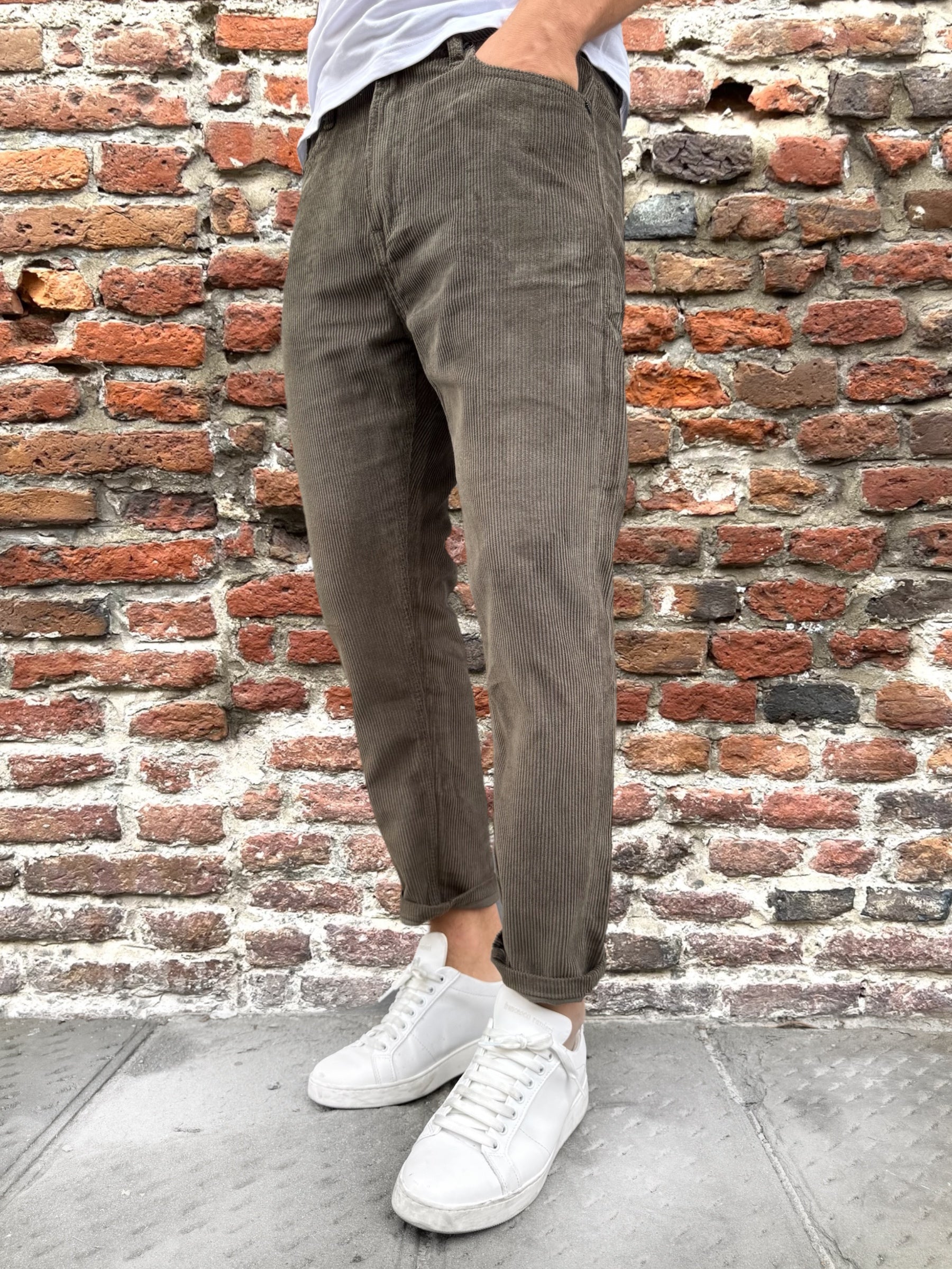 Pantalone Gianni Lupo Velluto Mud 6227 (12258209759572)
