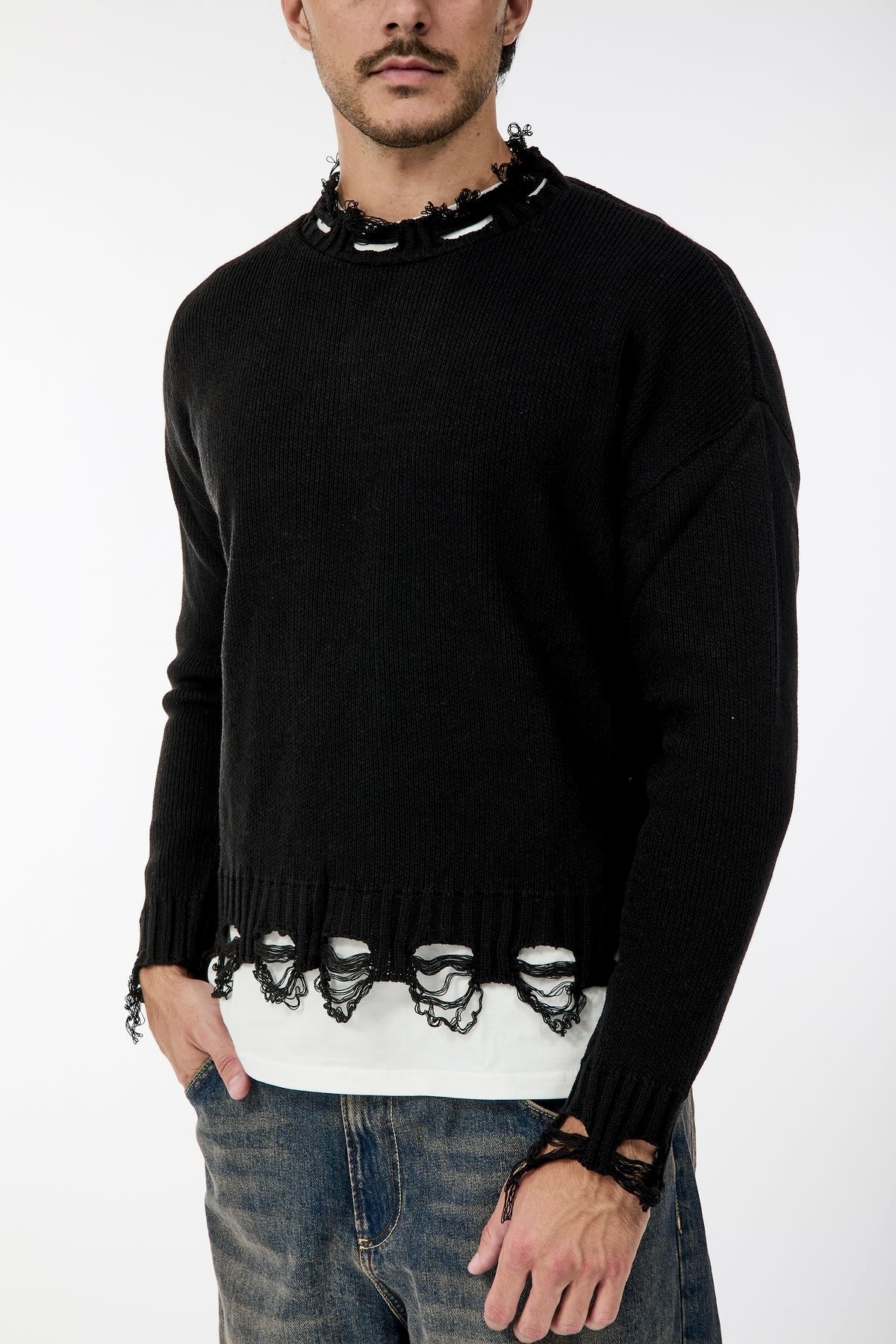 Maglione Imperial Strappi Nero