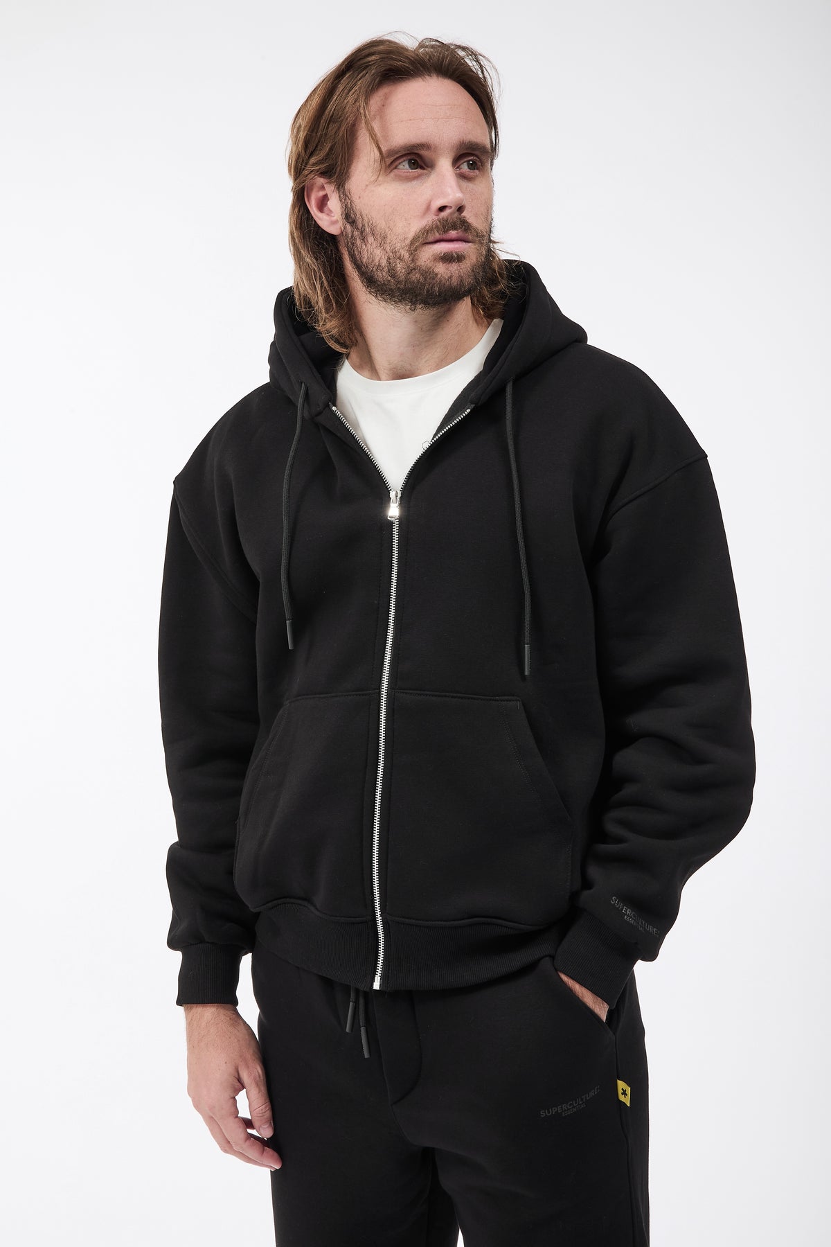 Felpa Superculture Zip Travis Nera