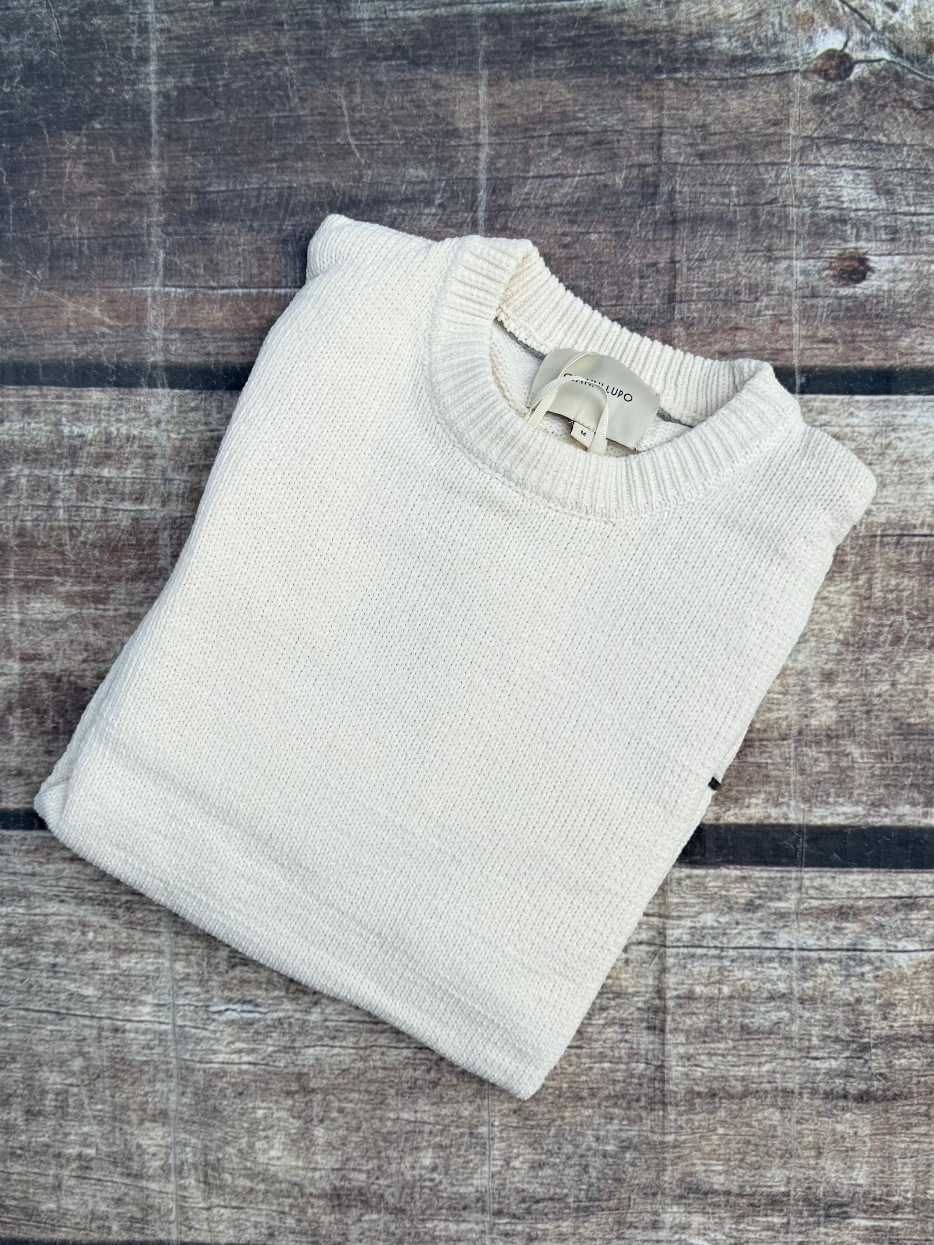 Maglione Gianni Lupo Ciniglia Bianco 535 (12227810984276)