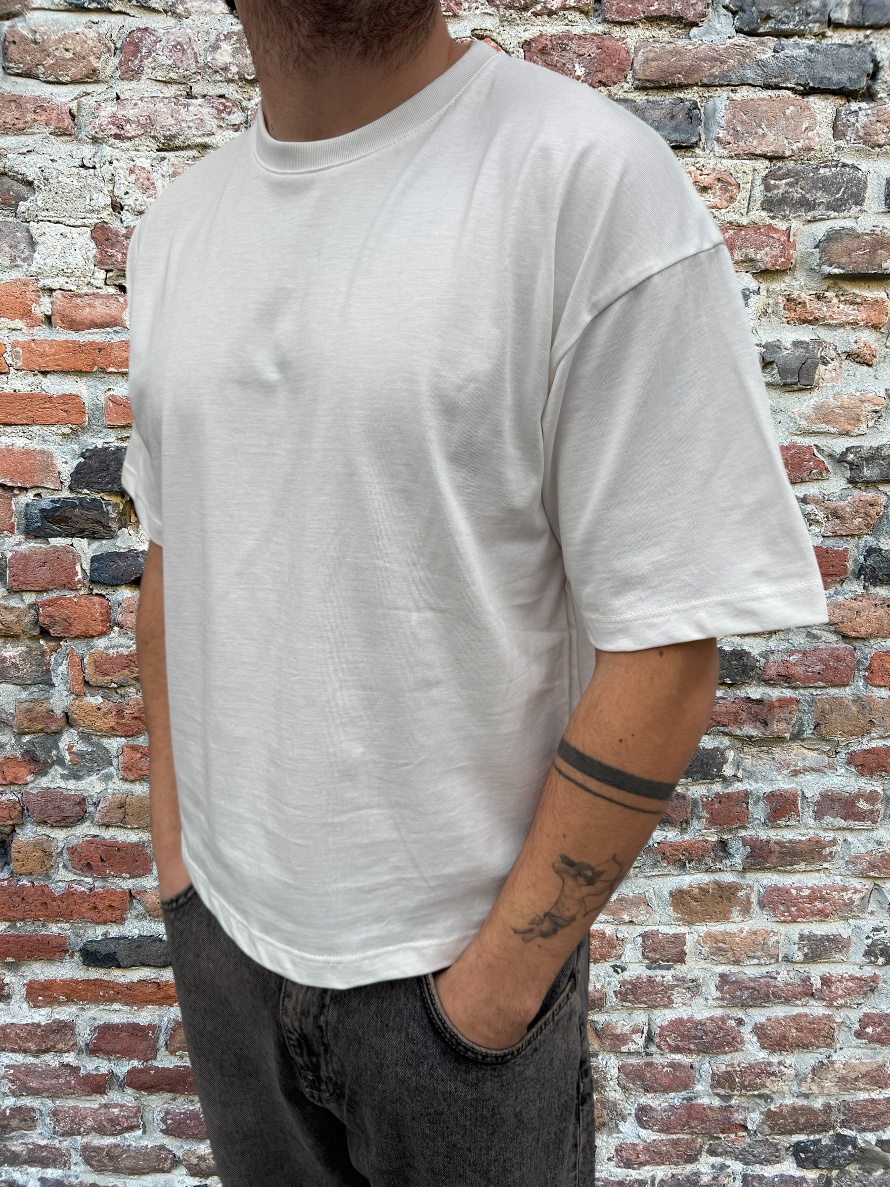 T-shirt Over-D Cropped Bianca T30