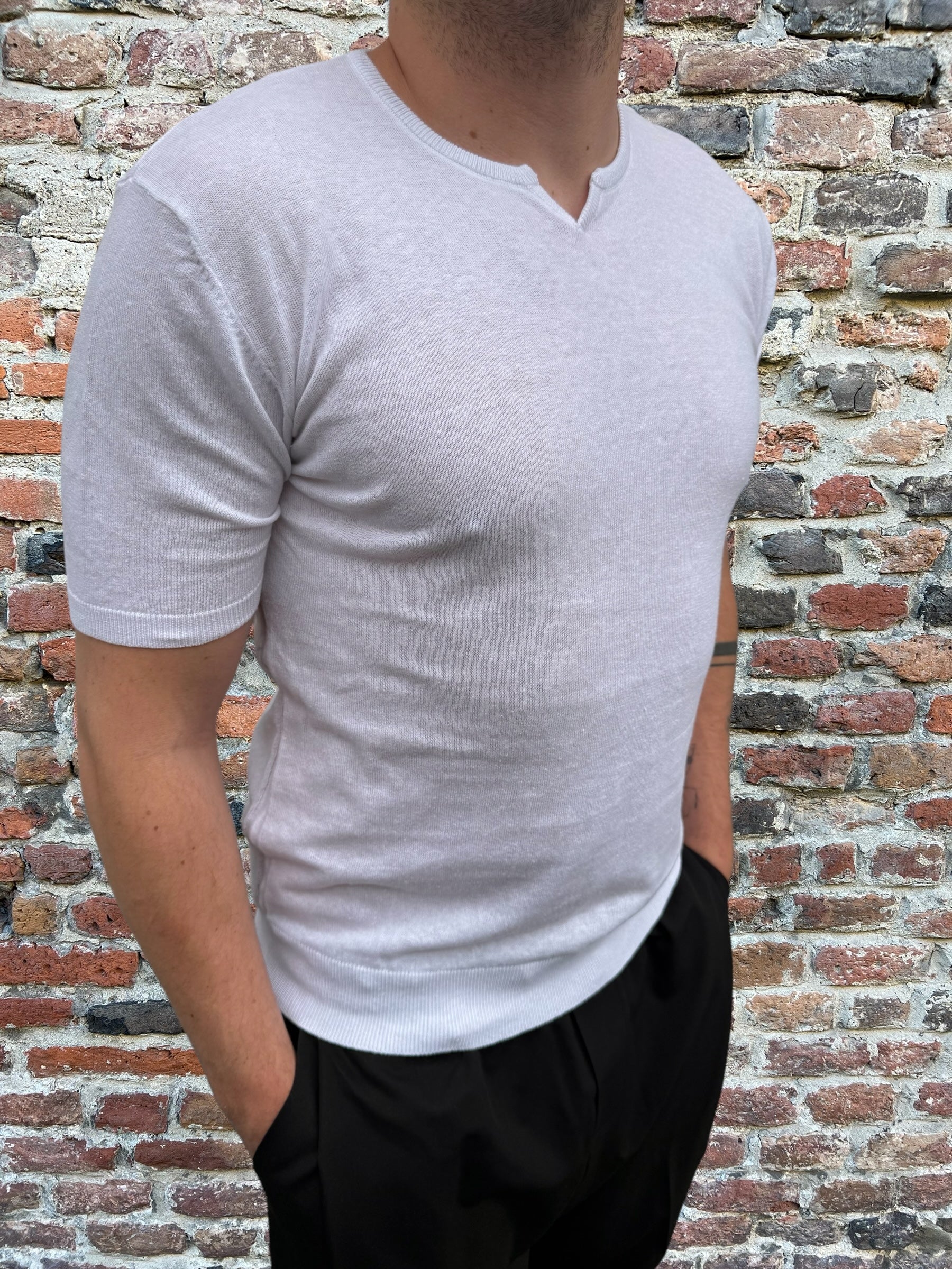 T-shirt Hamaki-ho Misto Lino Bianca 3150 (12020640612692)