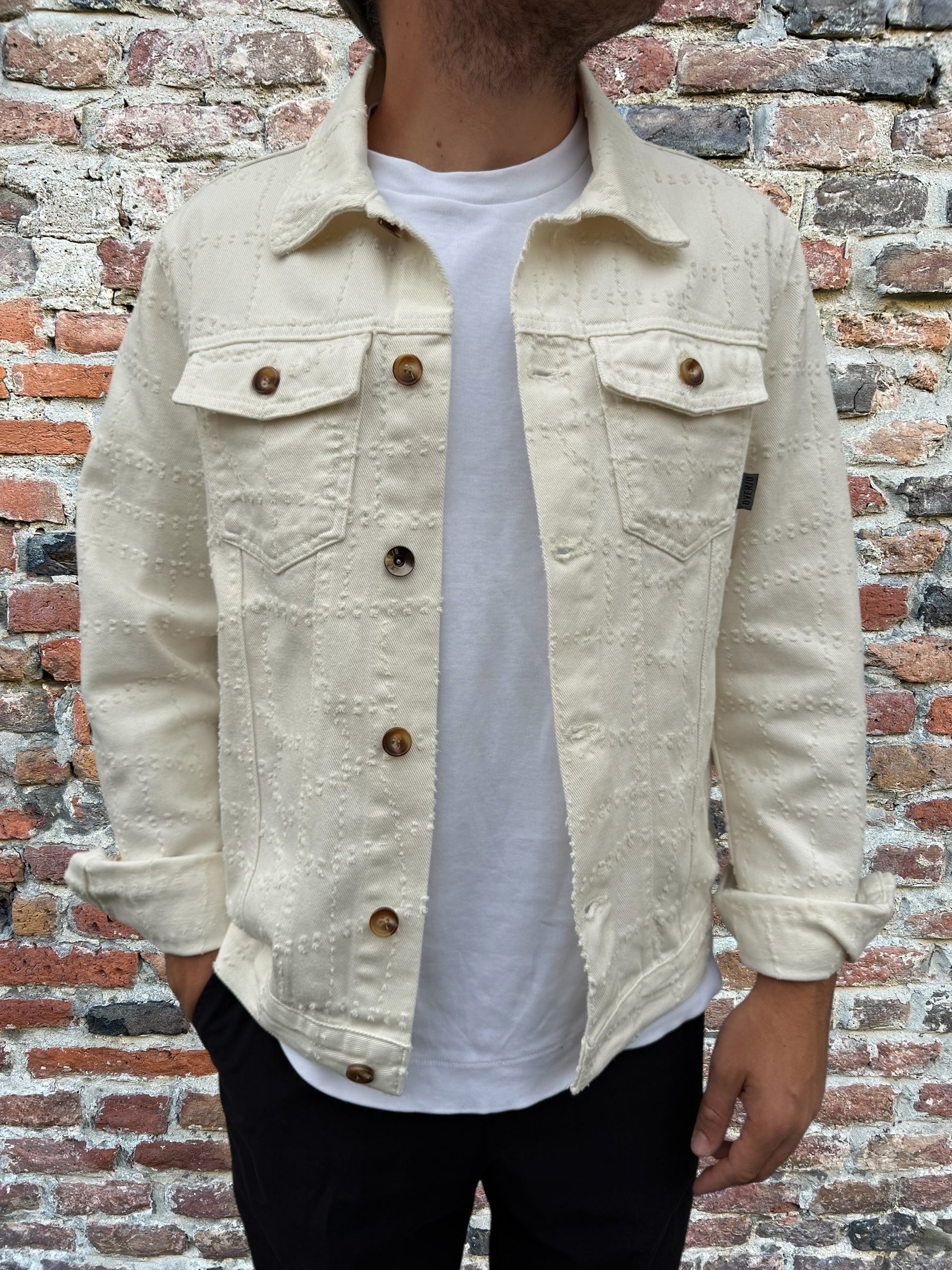 Giacchetto Jeans Over-D  Trucker Panna J48 (12267232035156)