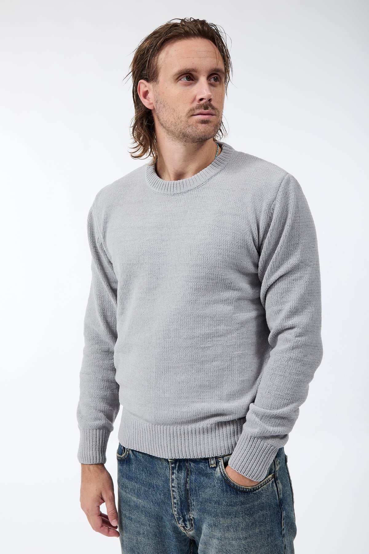 Maglione Gianni Lupo Ciniglia Grigio 535