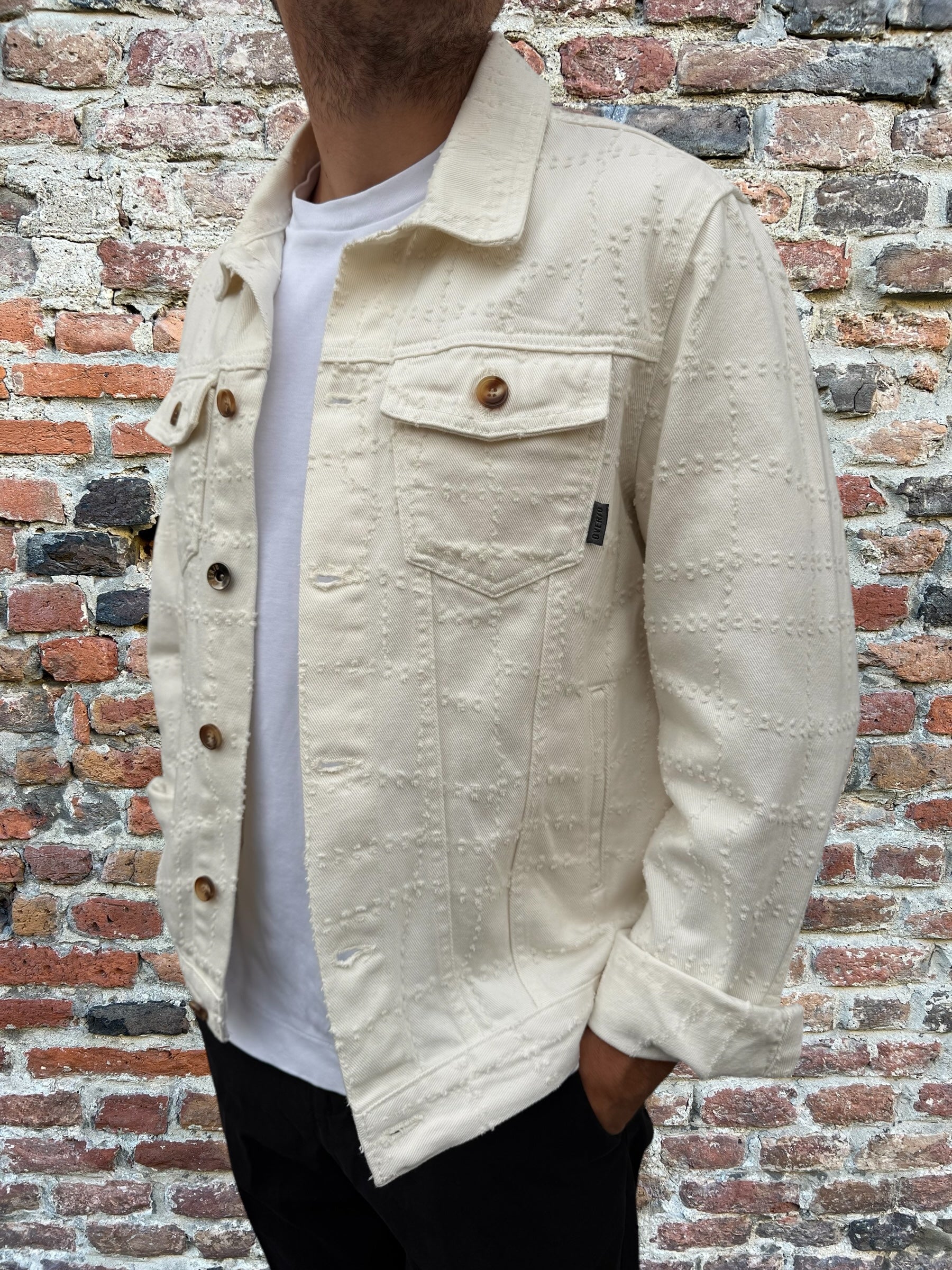 Giacchetto Jeans Over-D  Trucker Panna J48 (12267232035156)