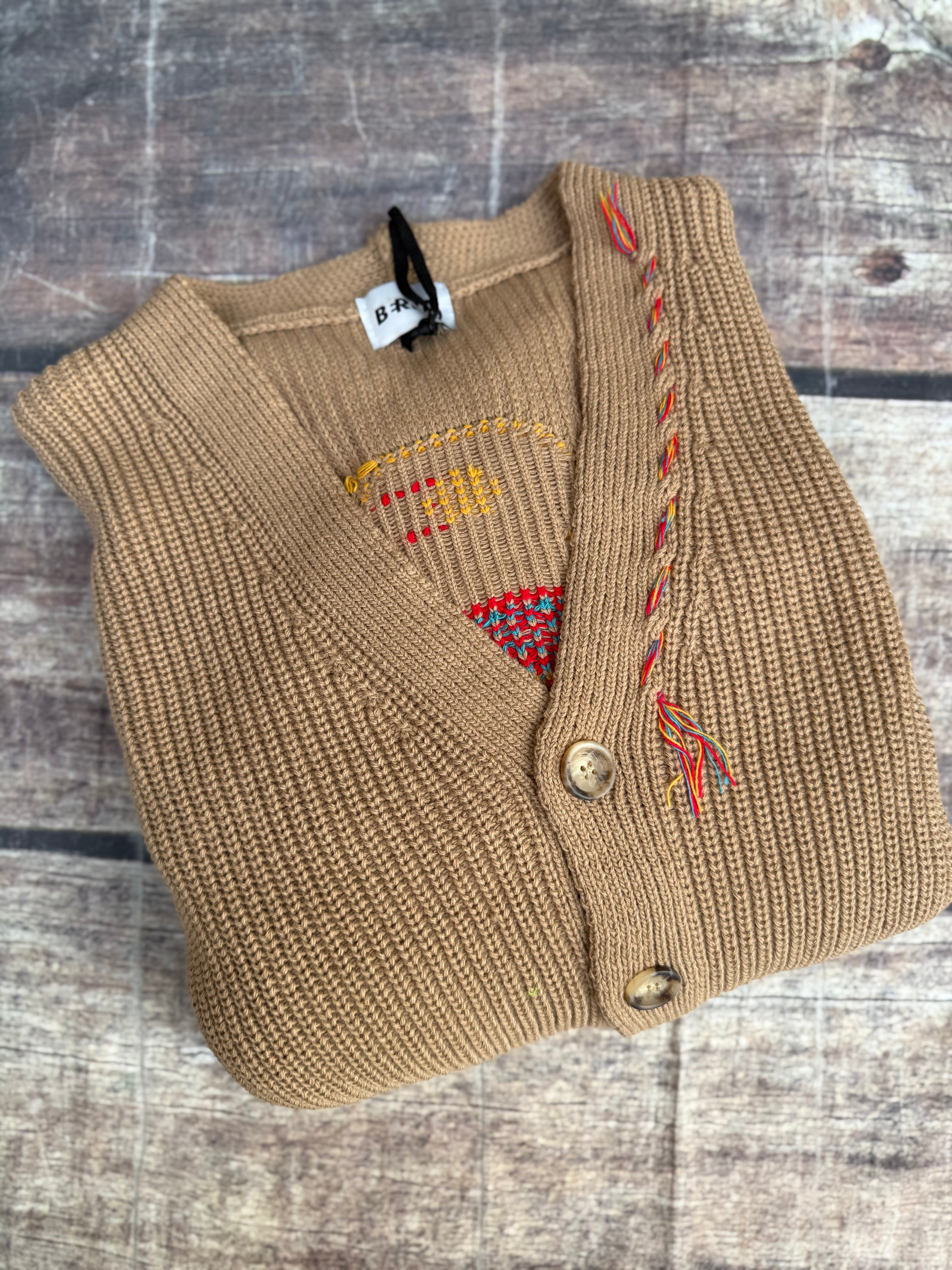 Cardigan Berna Over Jacquared Cammello 014 (12220062171476)