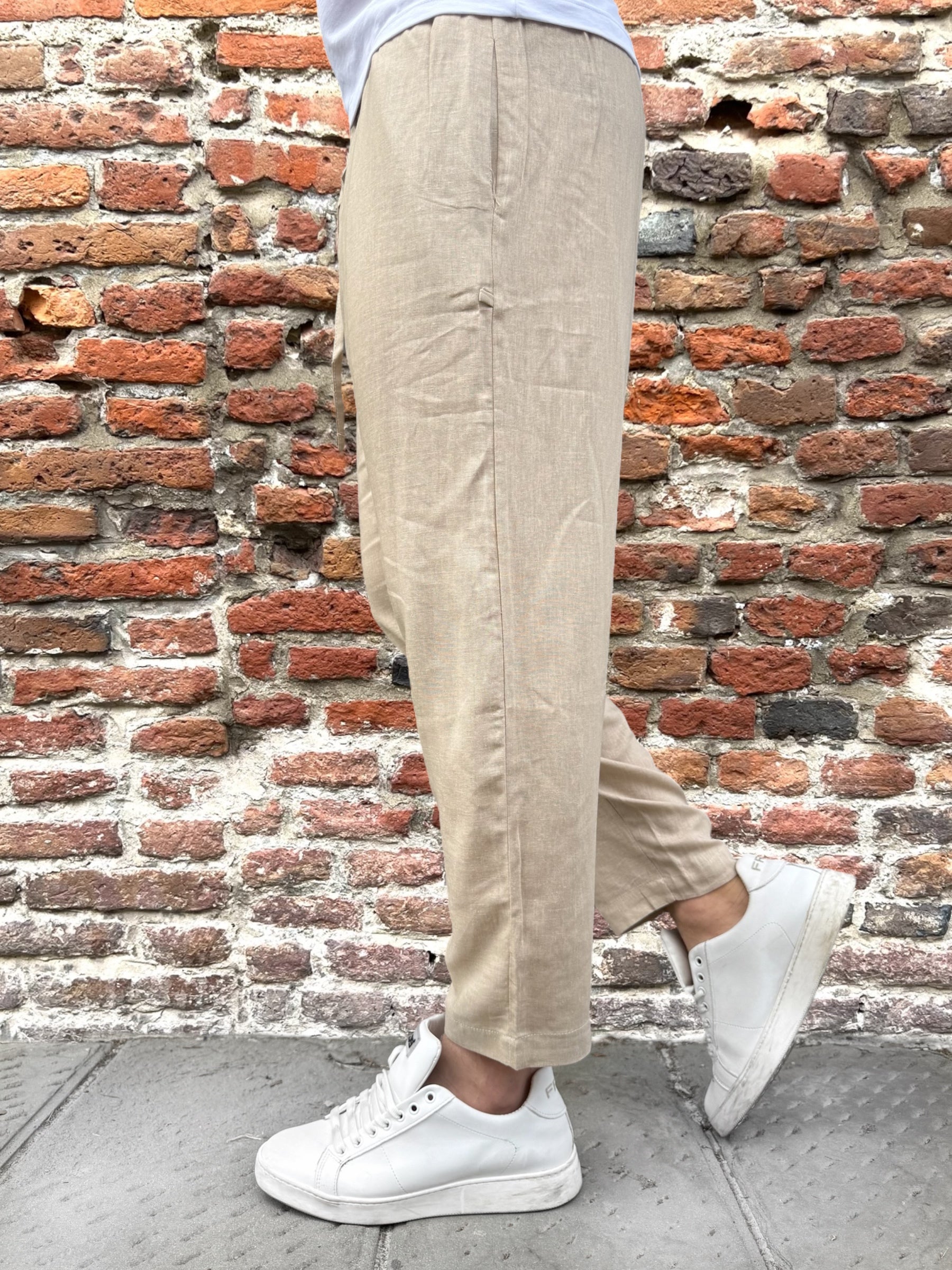 Pantalaccio Why Not Brand Shibuya Lino Beige PL62 (12147528270164)