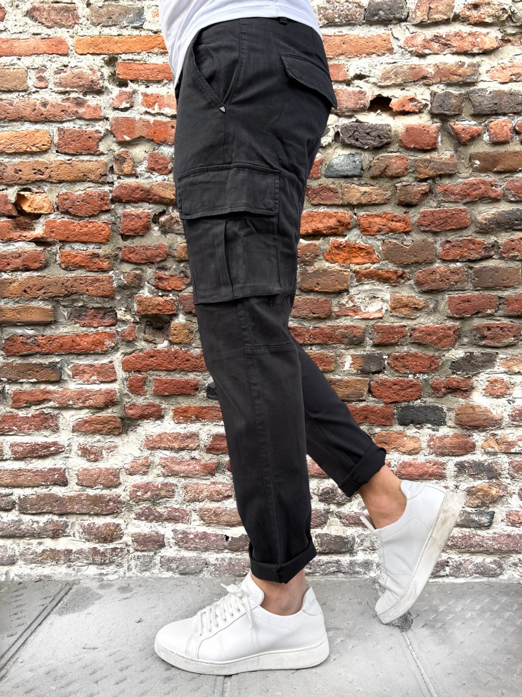 Pantalone Gianni Lupo Cargo Nero 326 (12247710237012)