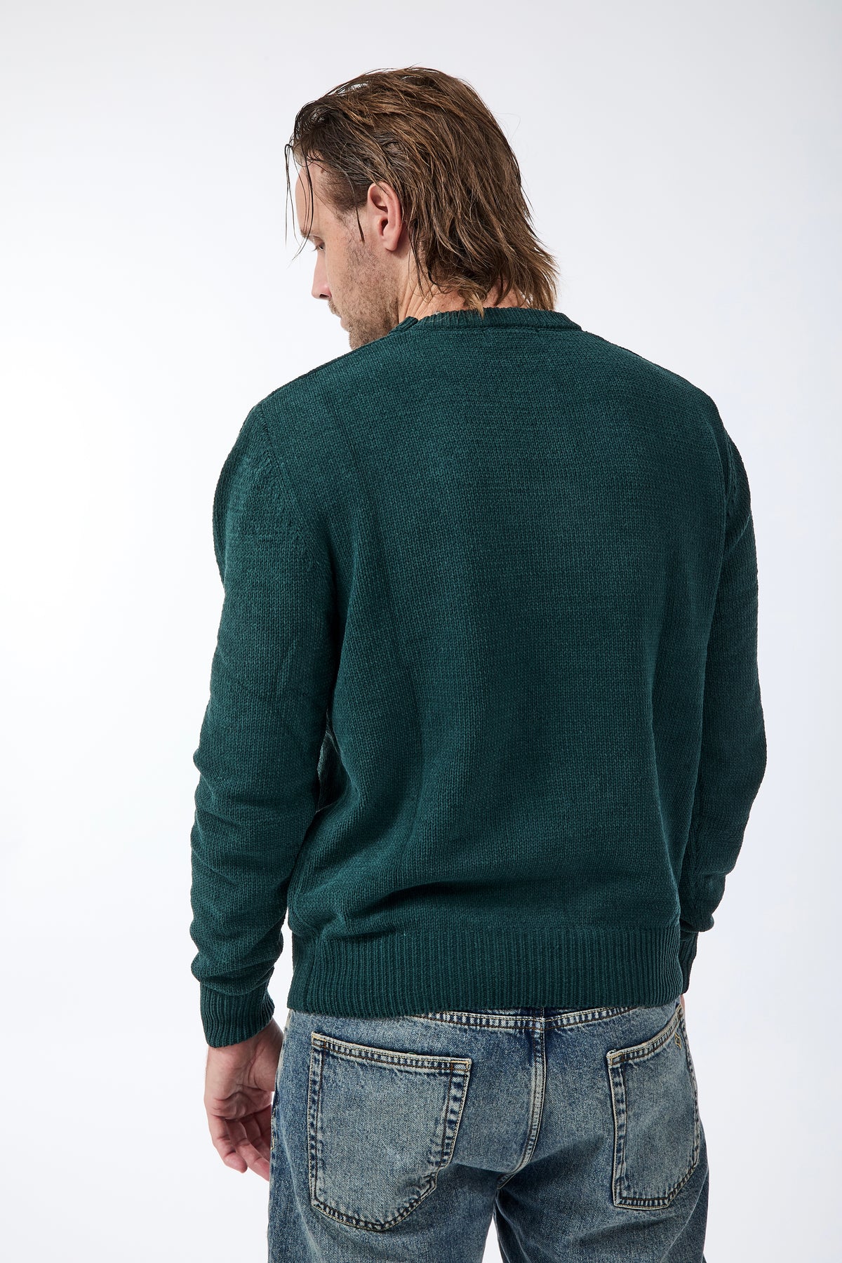 Maglione Gianni Lupo Ciniglia Dark Green 535