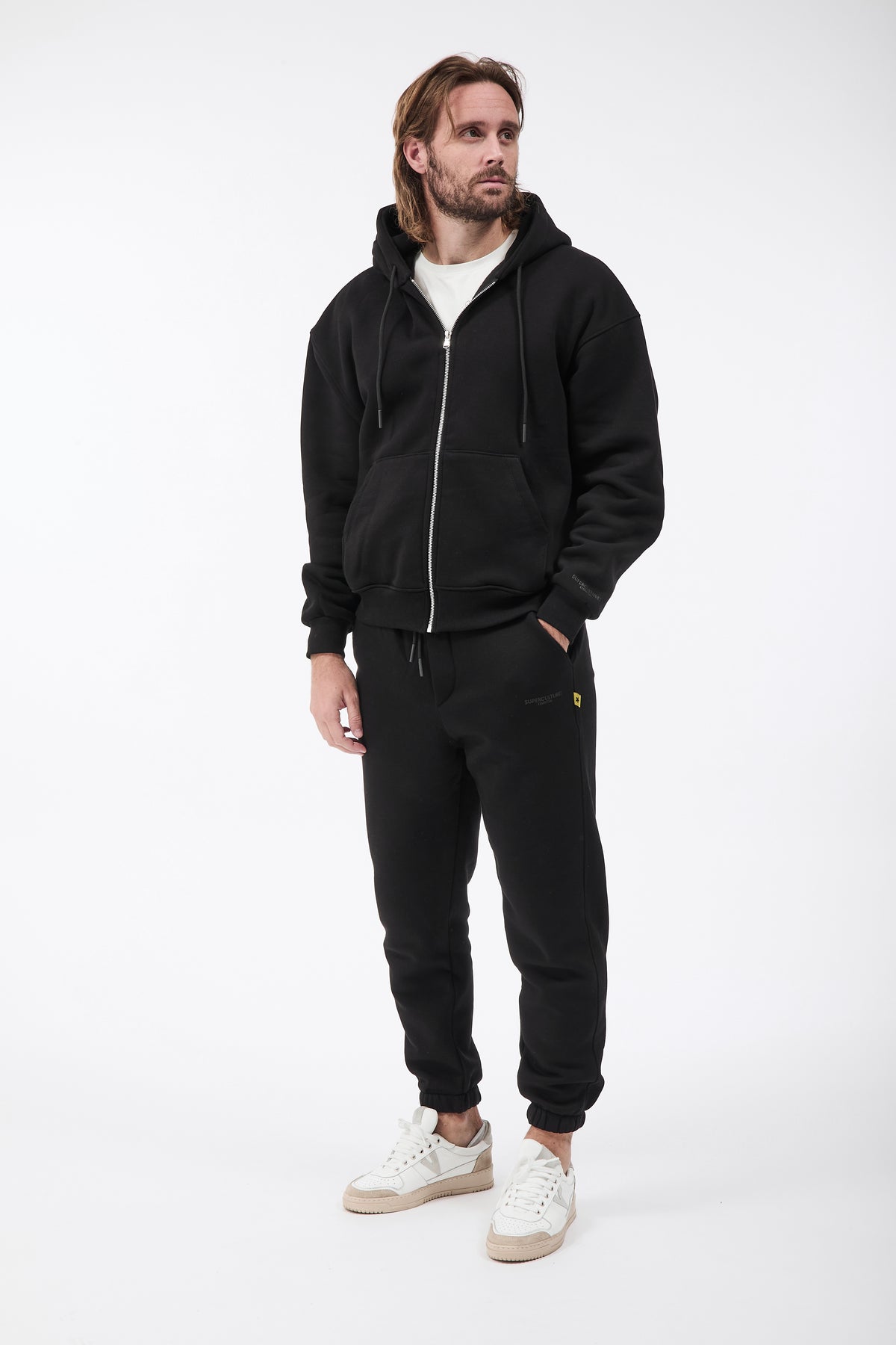 Felpa Superculture Zip Travis Nera