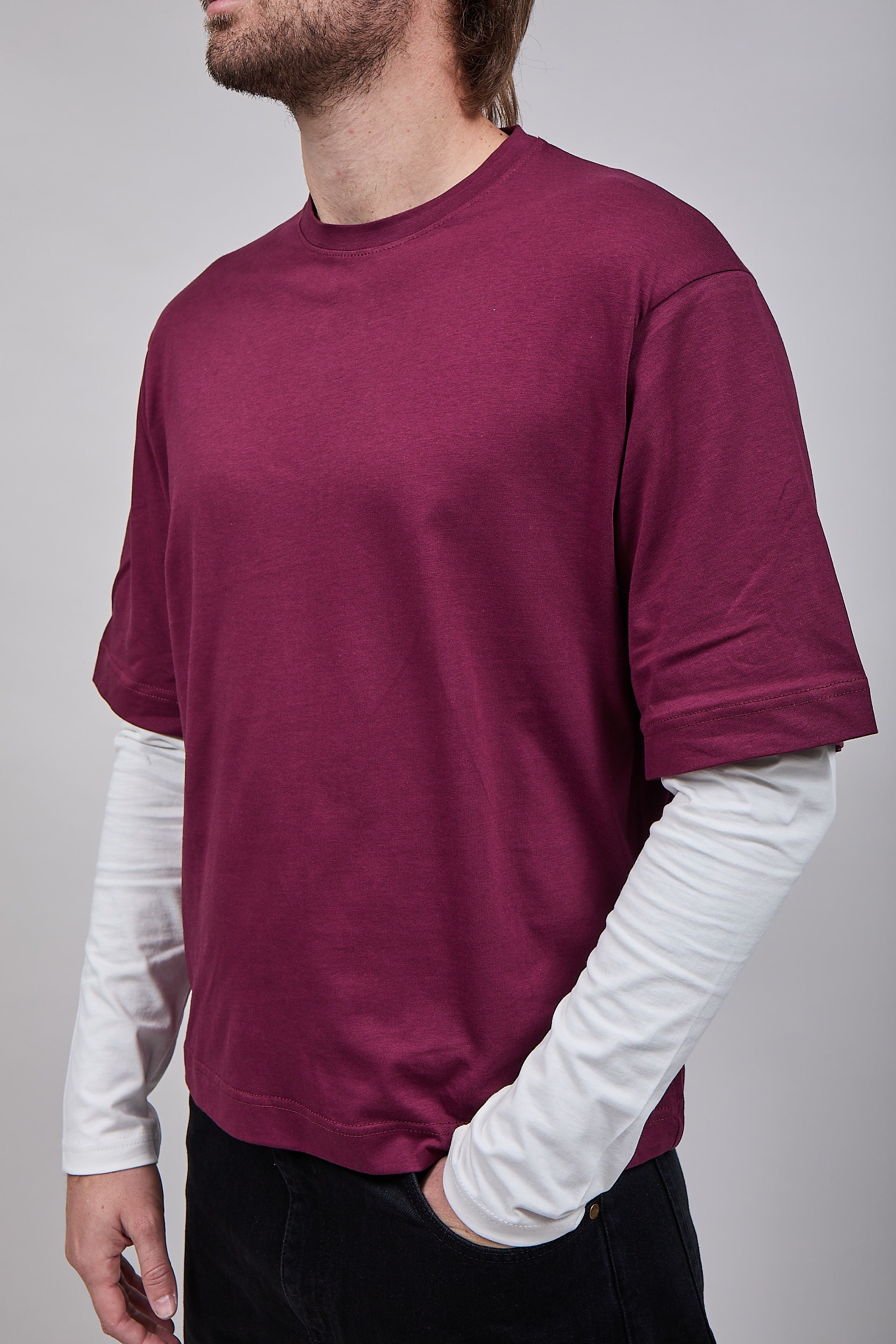 T-shirt Doppiamanica Berna Aquila Bordeaux