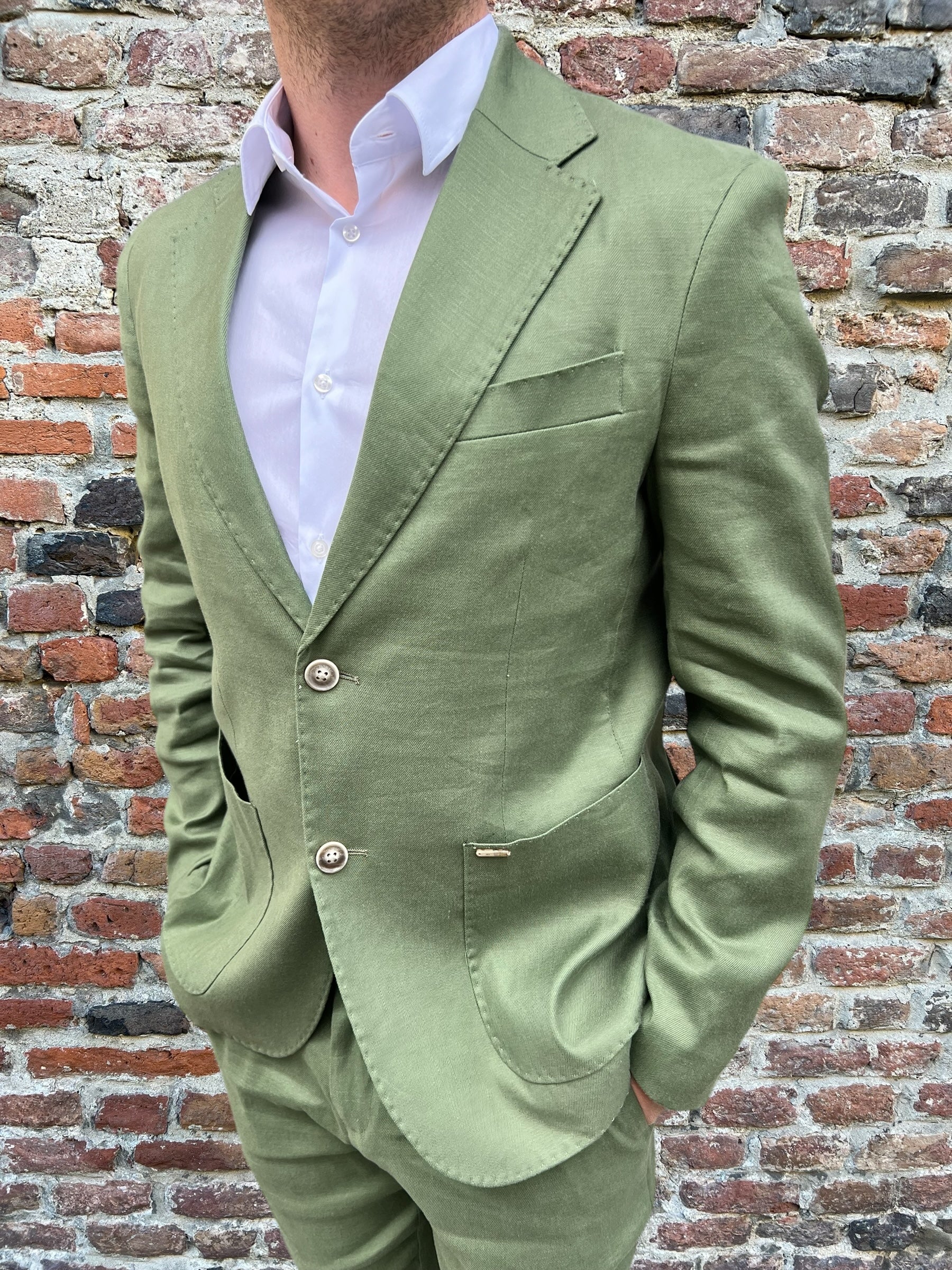Giacca Gianni Lupo Lino Militare 010 (9073297686868)