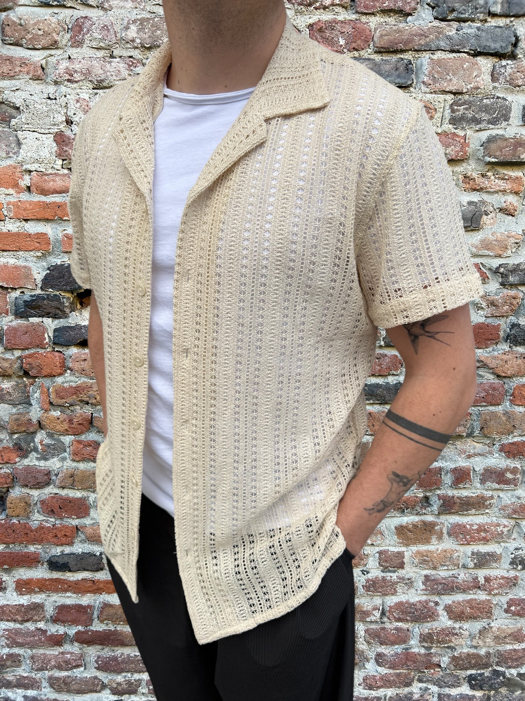 Camicia Gianni Lupo Beige 347 (11921075667284)