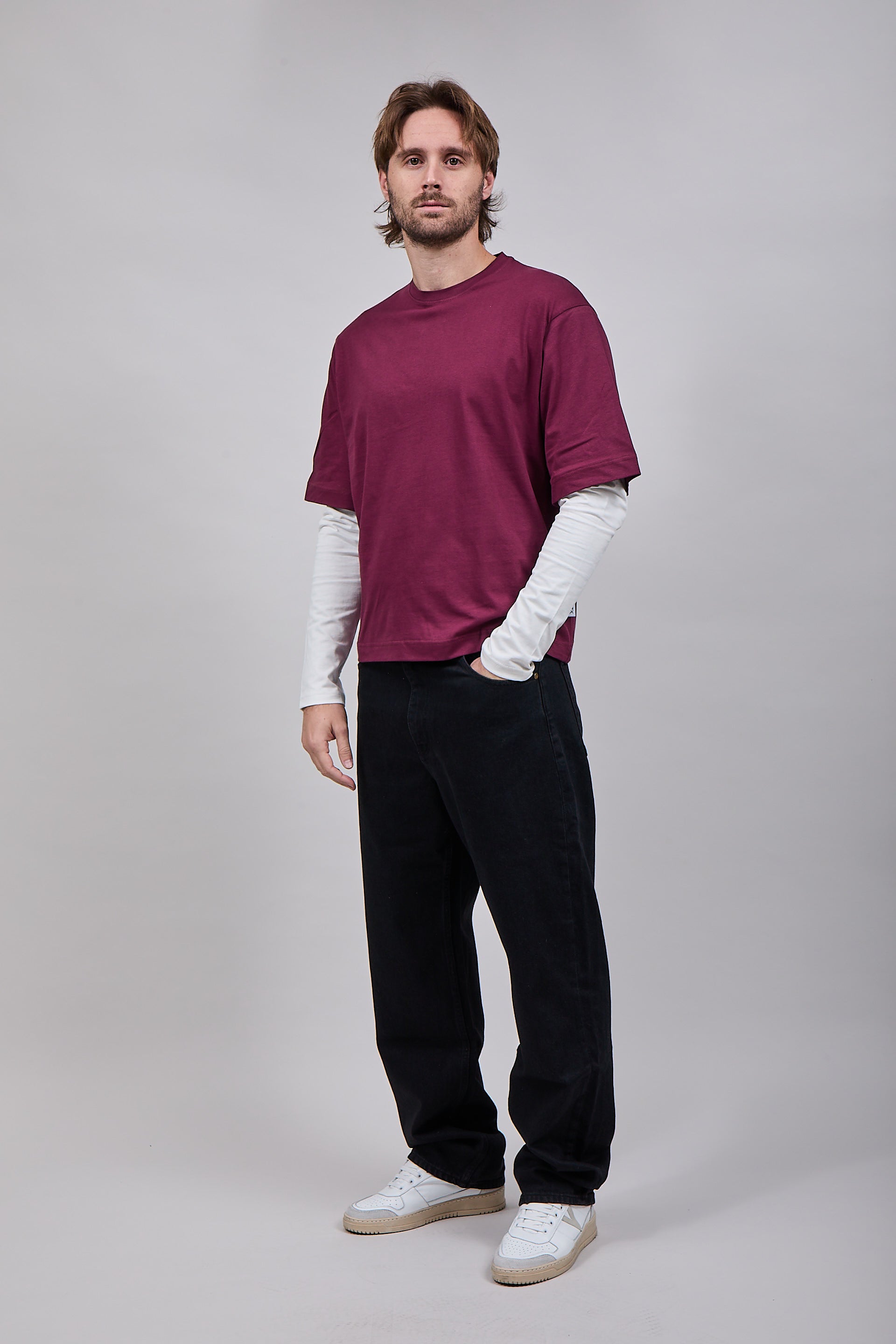 T-shirt Doppiamanica Berna Aquila Bordeaux