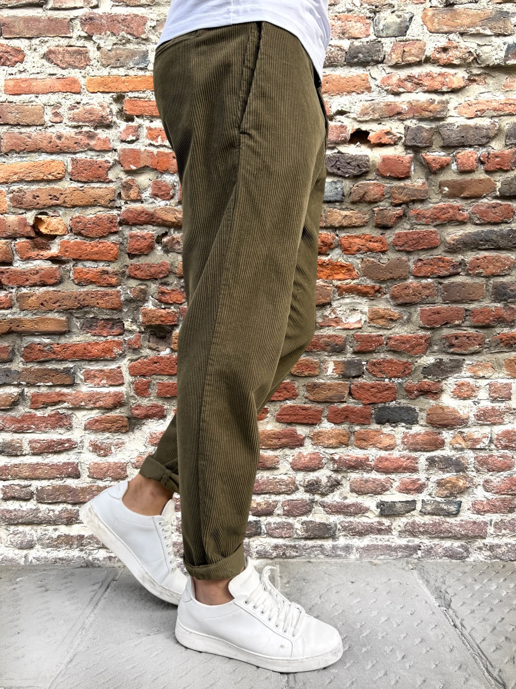 Pantalone Over-D Velluto Tapered Militare P57 (12267067638100)