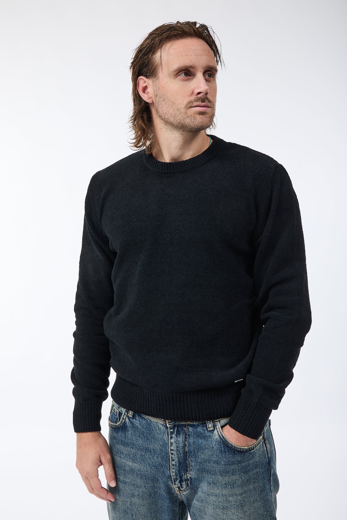 Maglione Gianni Lupo Ciniglia Nero 535