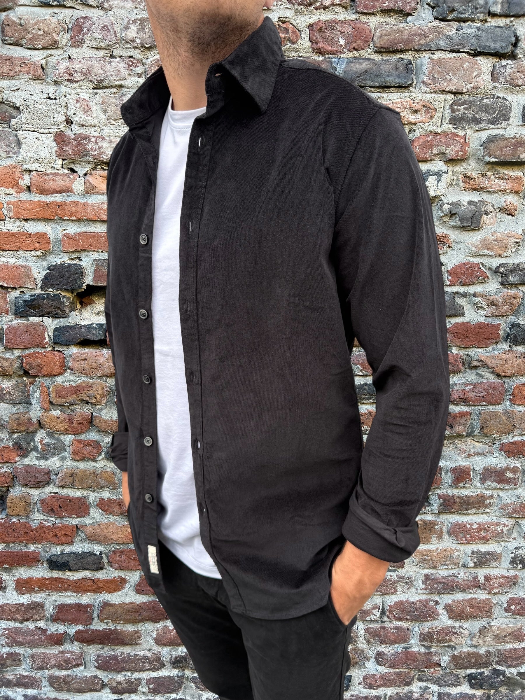 Camicia Gianni Lupo Velluto 8007 Nero (12242121490772)