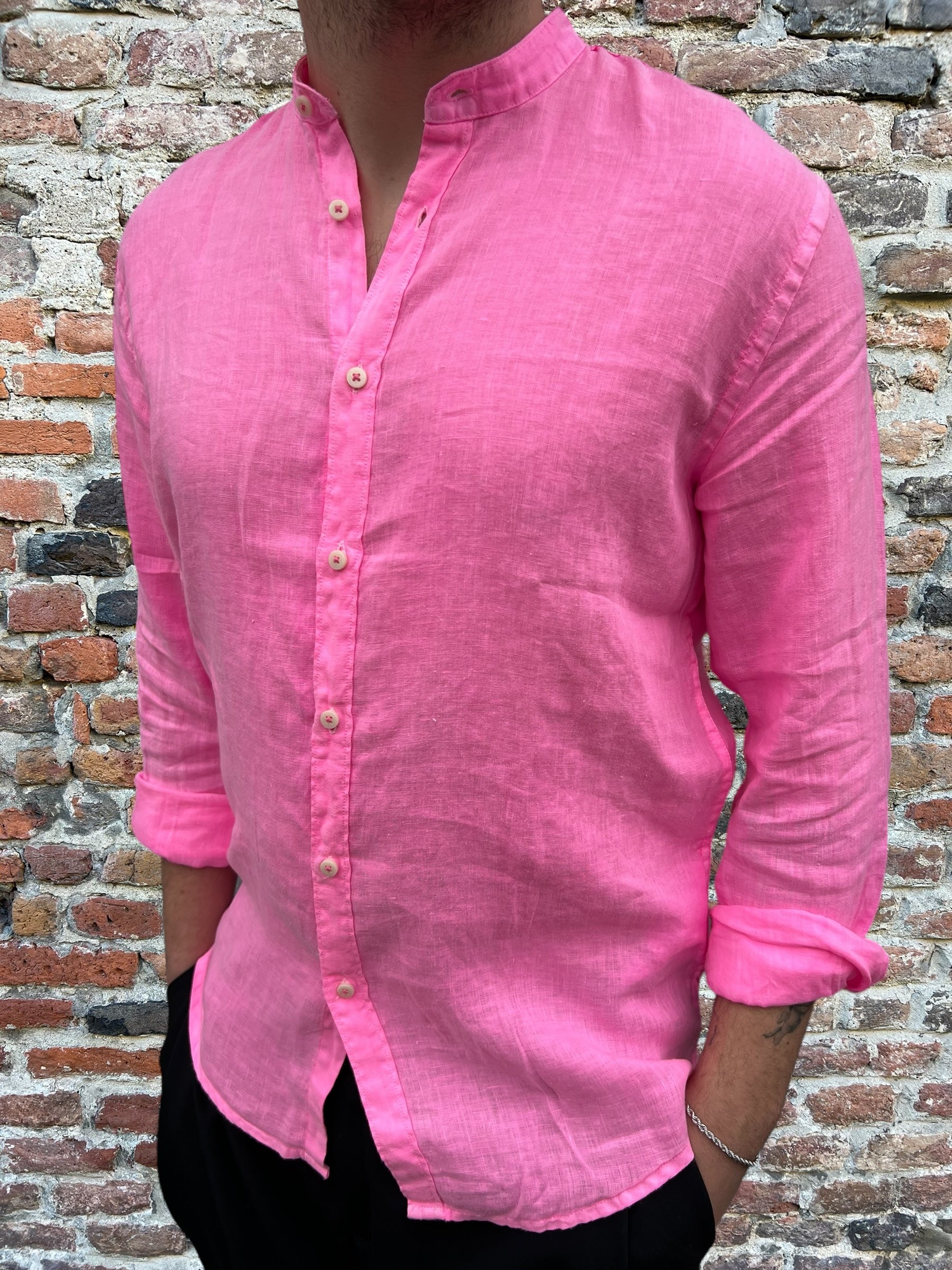 Camicia Block Eleven Lino Fucsia Fluo (8940212027732)