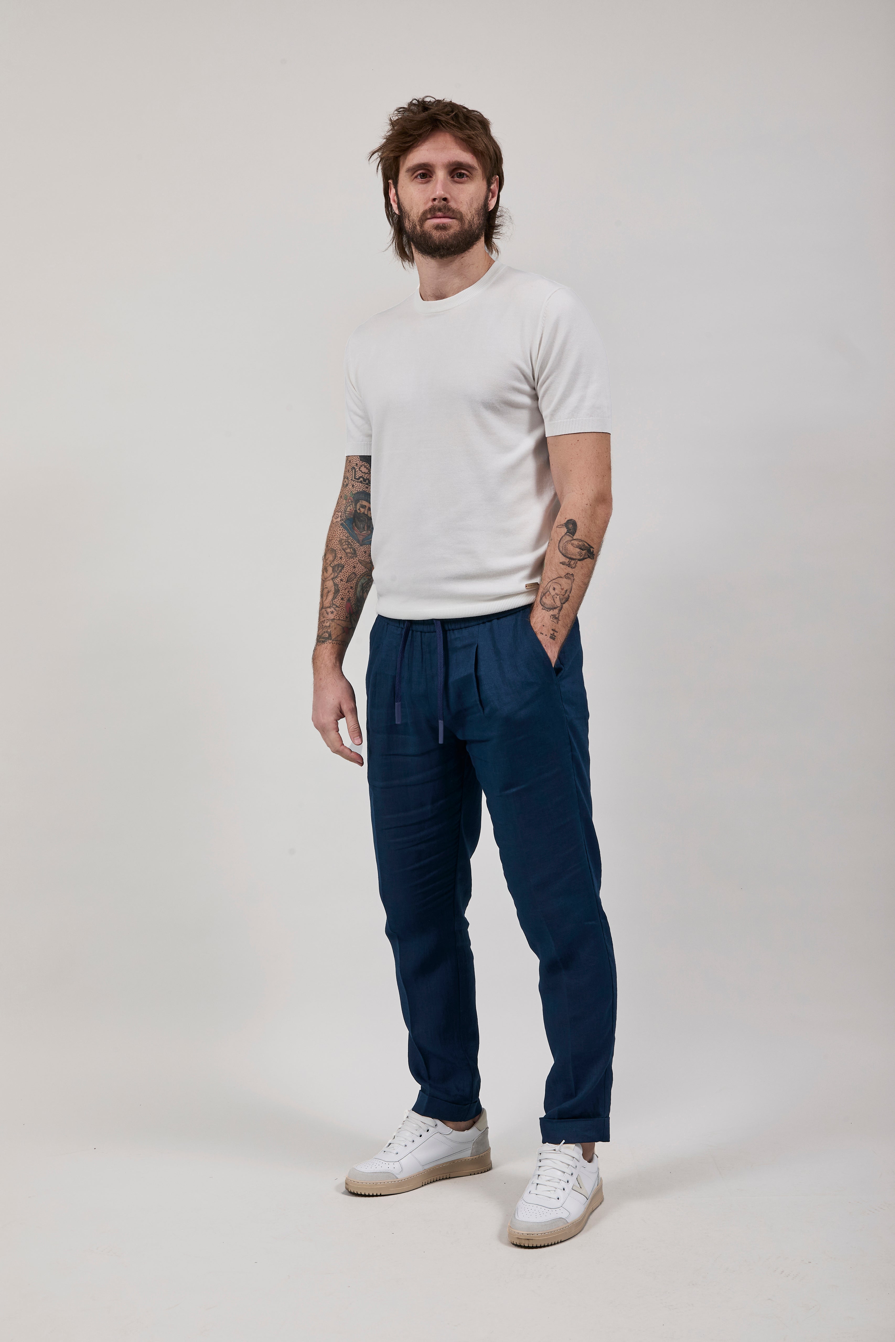 Pantalaccio Over-d Lino Blu P75